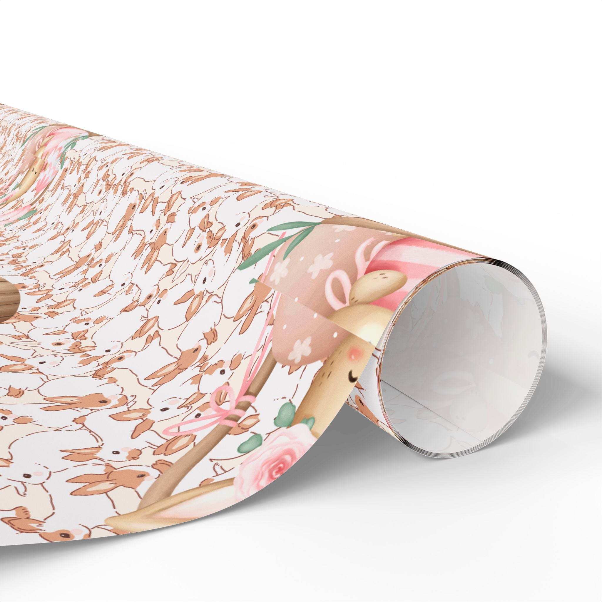Easter Floral Bunny Wrapping Paper Roll — Cute Pastel Easter Gift Wrap - Creations by Chris and Carlos