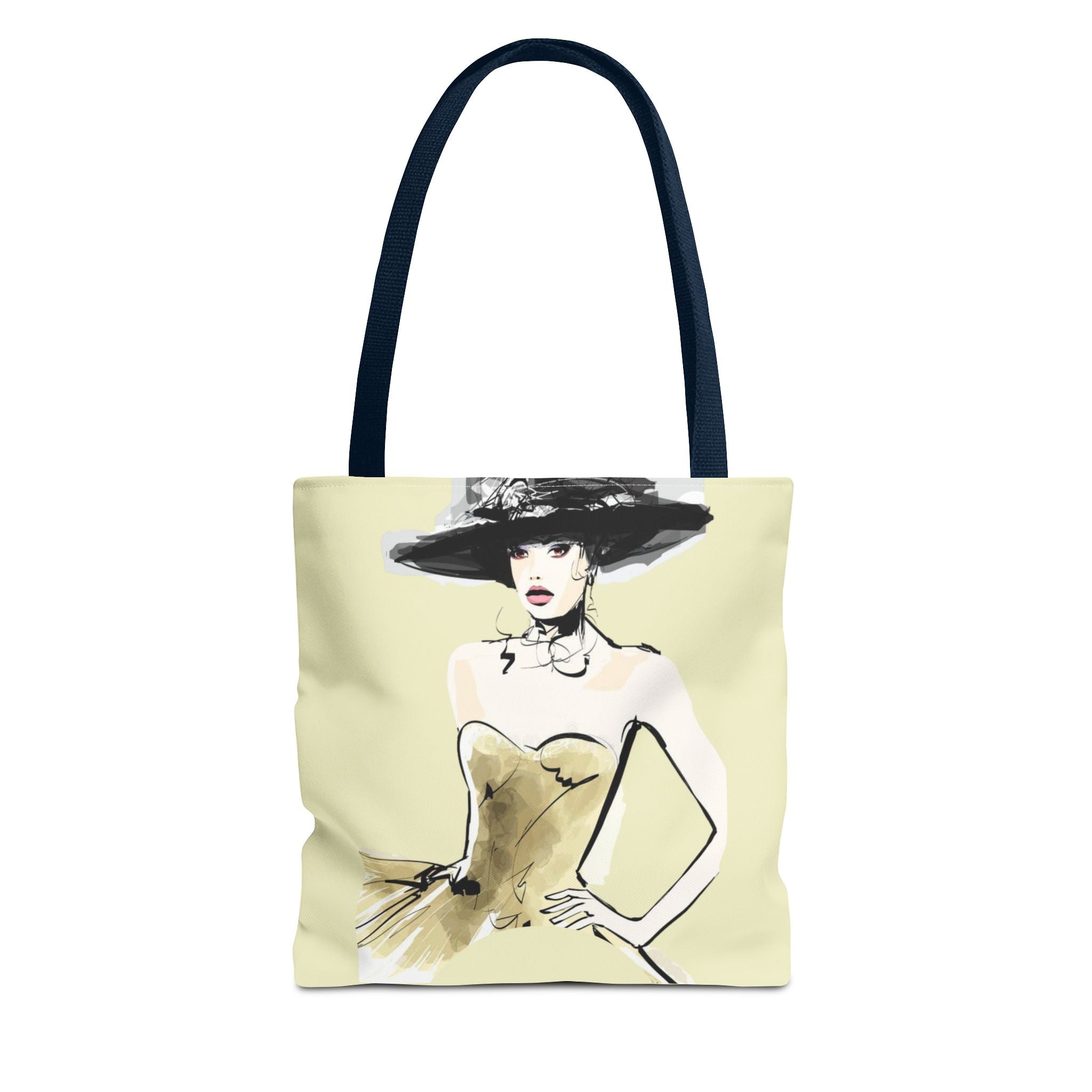Fashion Illustration Tote Bag — Chic Woman in Hat Design - Creations by Chris and Carlos