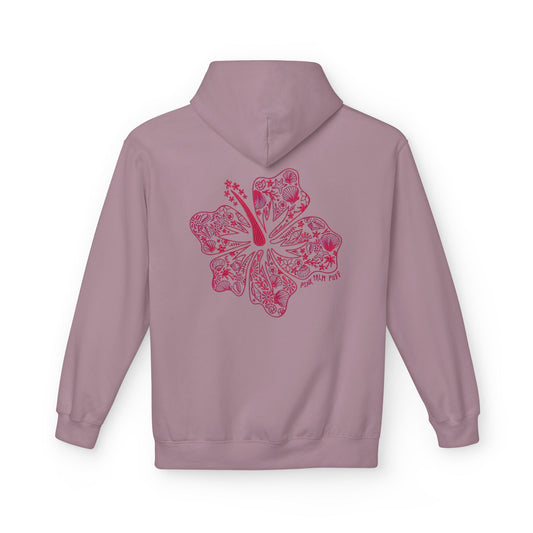 Pinkie Bluff Inspired Floral Graphic Hoodie — Vintage Botanical Note Print - Creations by Chris and Carlos