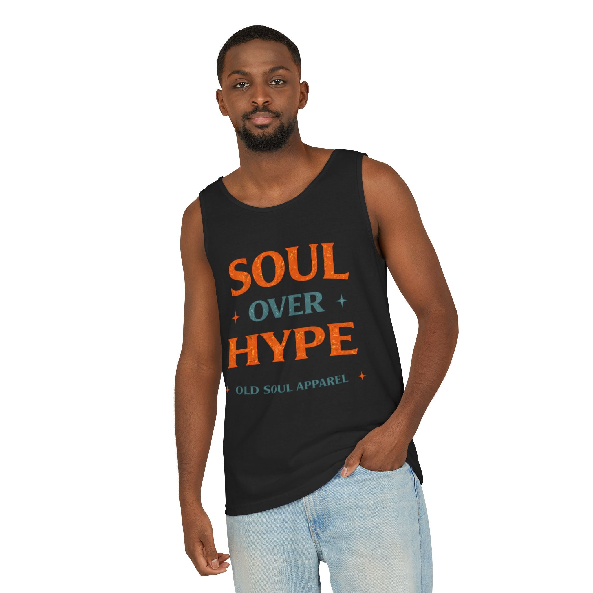 Soul Over Hype Tank Top — Vintage-Inspired "Soul Over Hype" Graphic Tank - Creations by Chris and Carlos