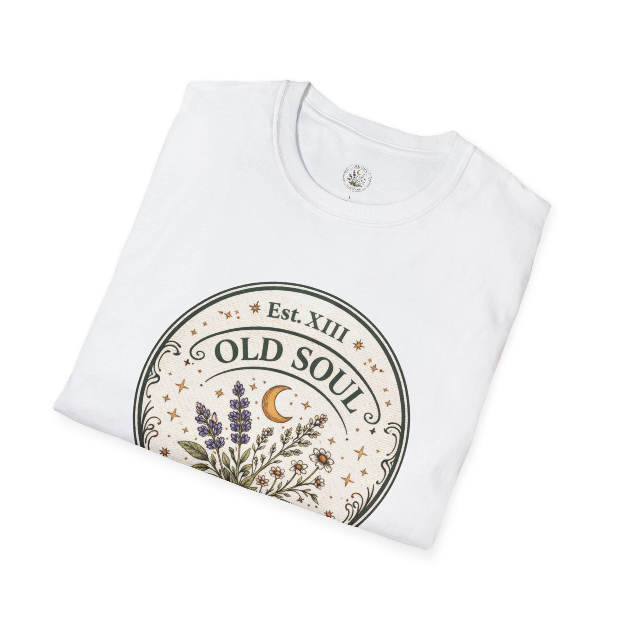 Old Soul Apothecary T-Shirt – Vintage Herbal Moon Graphic Tee - Creations by Chris and Carlos
