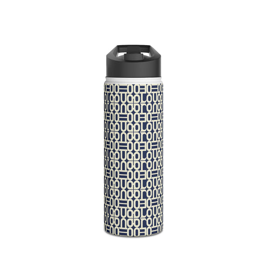 Prism Point Athletic Collection Geometric Navy Link Stainless Steel Water Bottle - Creations by Chris and Carlos