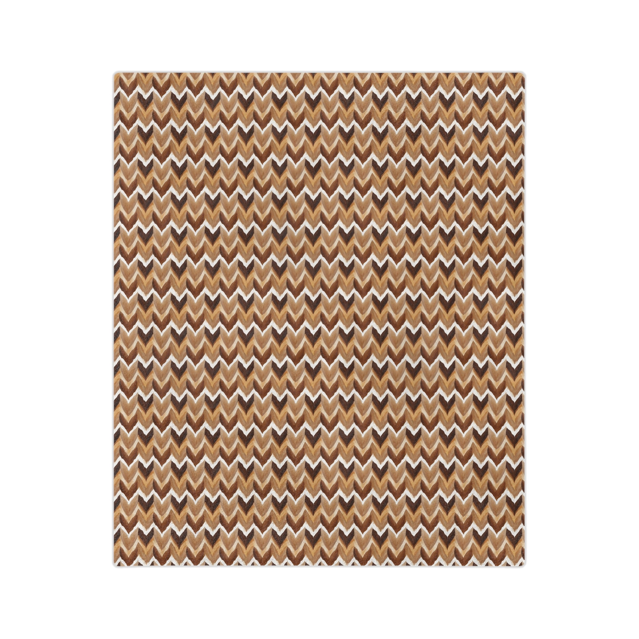 Chevron Knit Velvet Throw Blanket — Cozy Brown Microfiber Blanket - Creations by Chris and Carlos