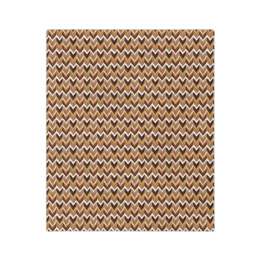 Chevron Knit Velvet Throw Blanket — Cozy Brown Microfiber Blanket - Creations by Chris and Carlos
