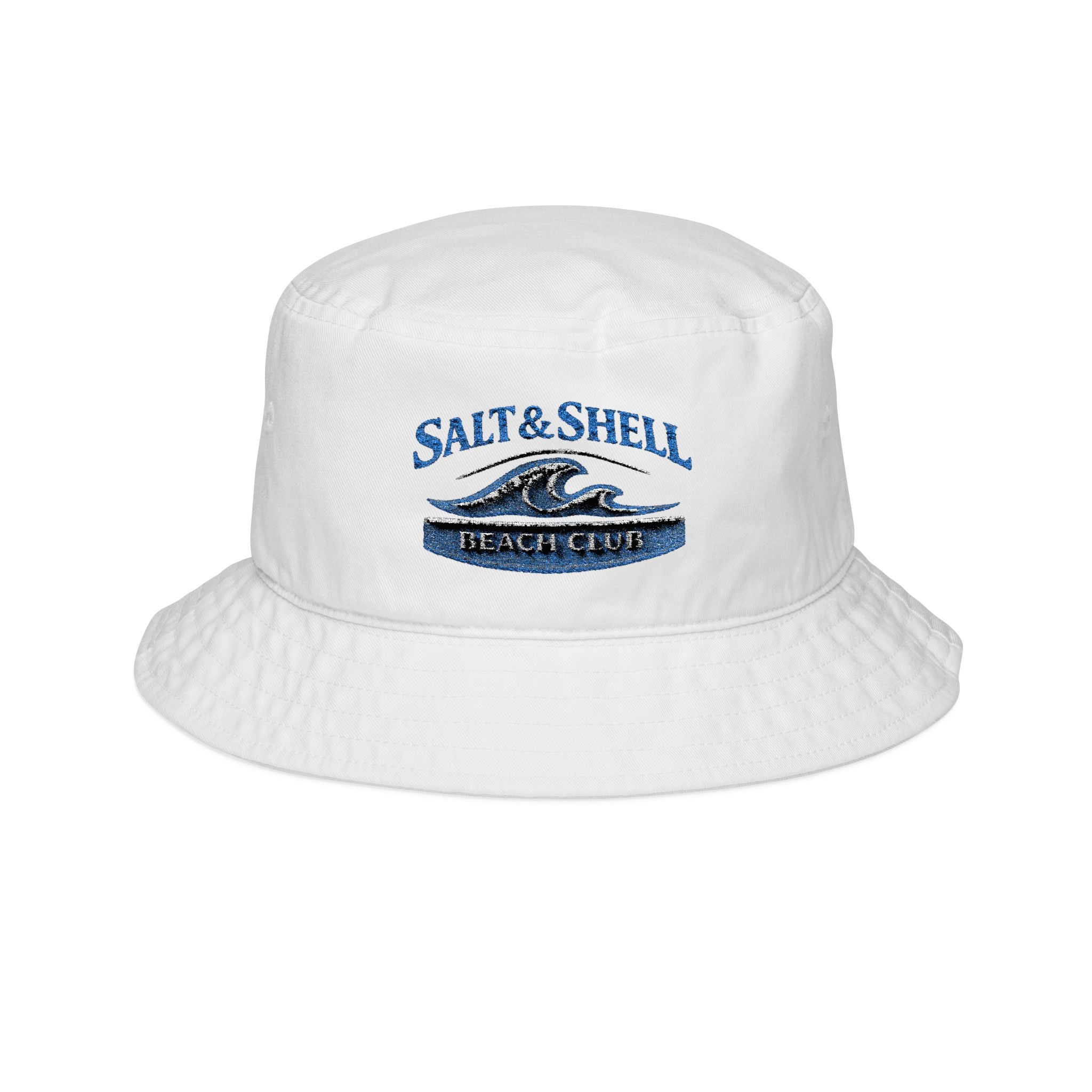 Salt & Shell Embroidered Wave Bucket Hat - Creations by Chris and Carlos