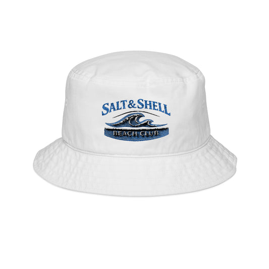 Salt & Shell Embroidered Wave Bucket Hat - Creations by Chris and Carlos