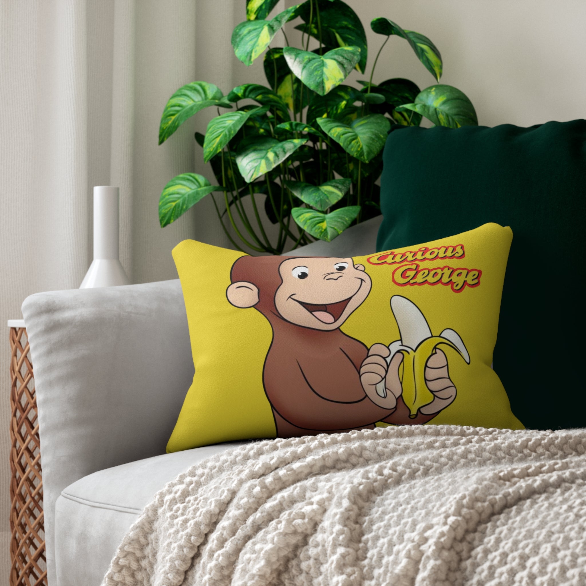 Curious George Banana Lumbar Pillow - Creations by Chris and Carlos