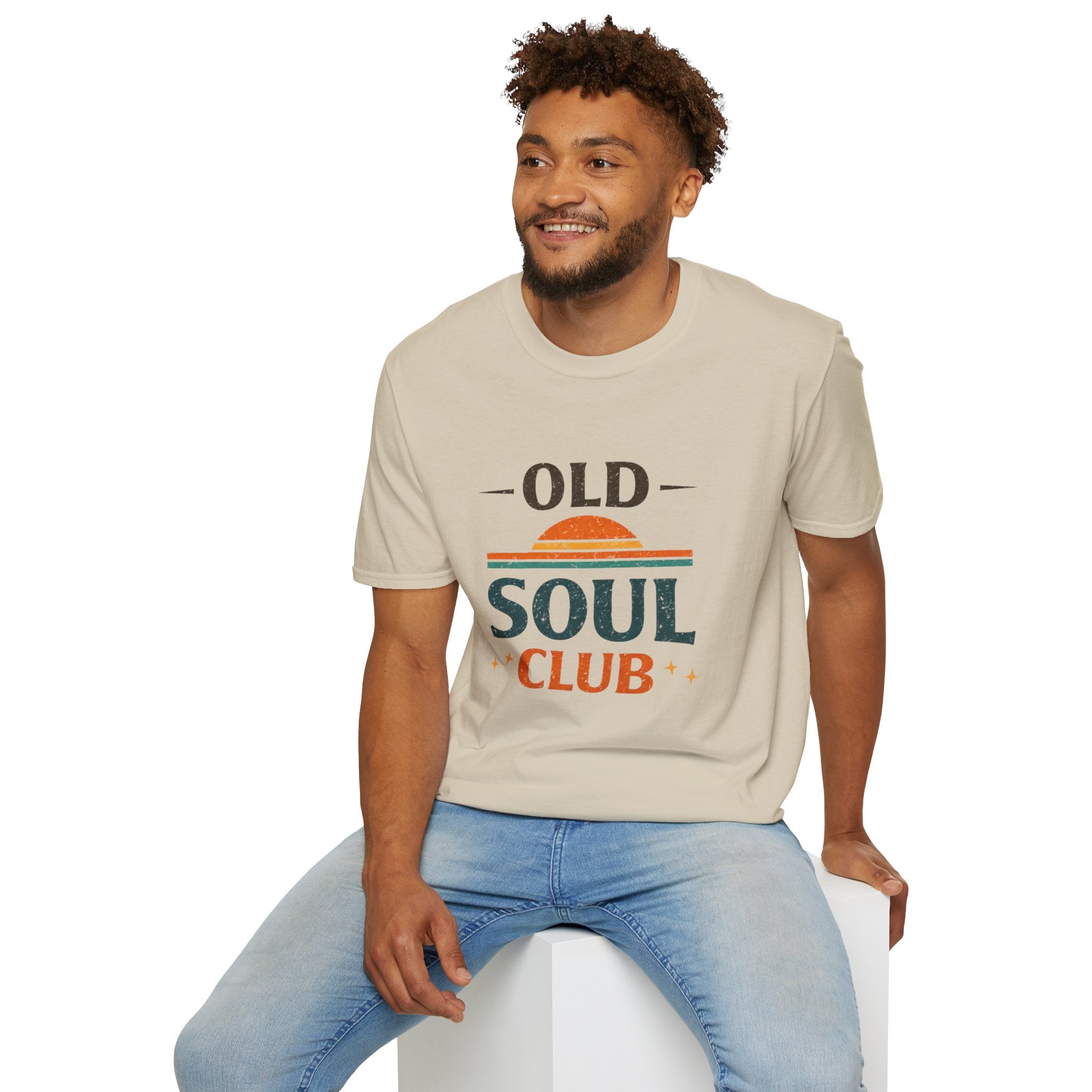 Old Soul Club T-Shirt — Retro Sunset Graphic Tee - Creations by Chris and Carlos