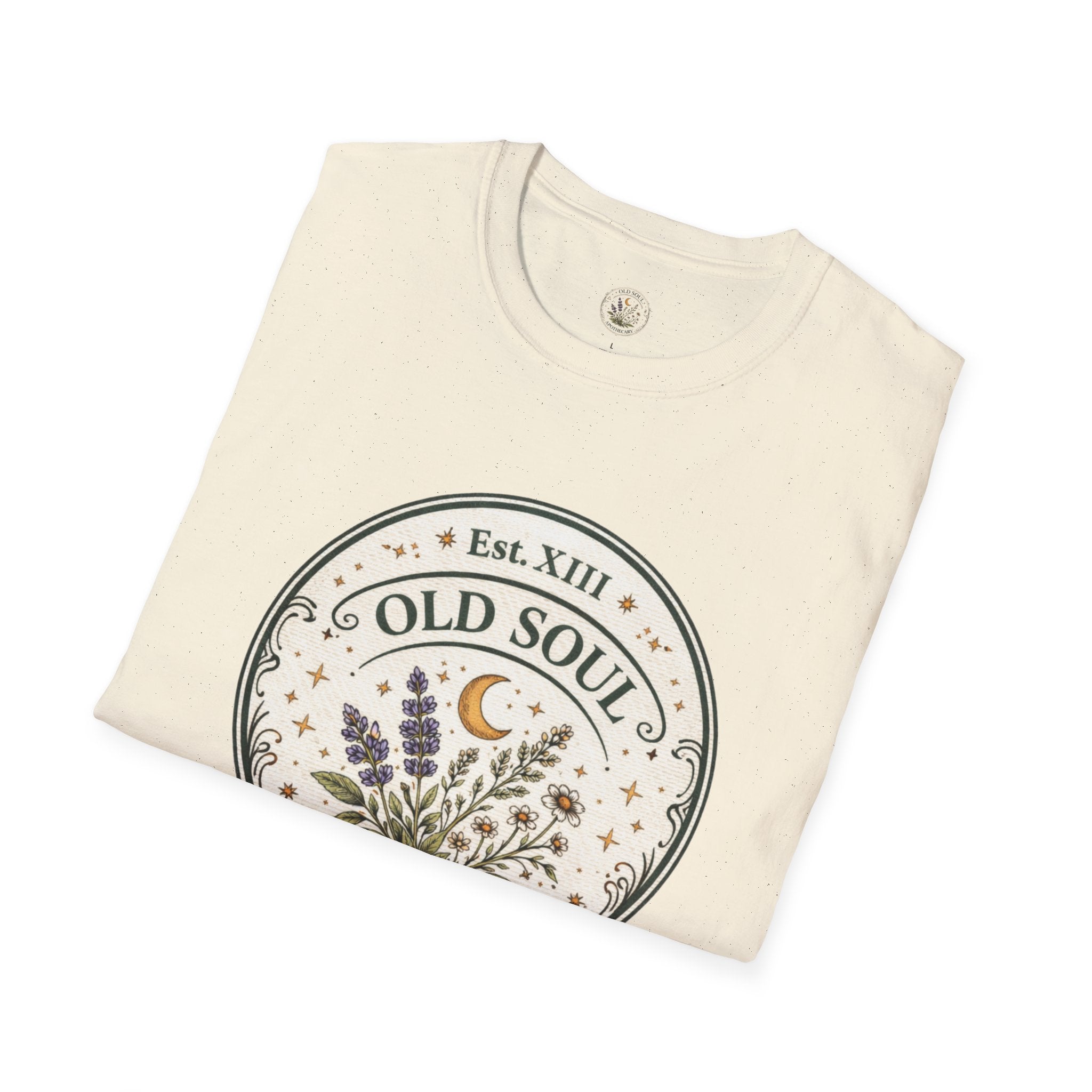 Old Soul Apothecary T-Shirt – Vintage Herbal Moon Graphic Tee - Creations by Chris and Carlos