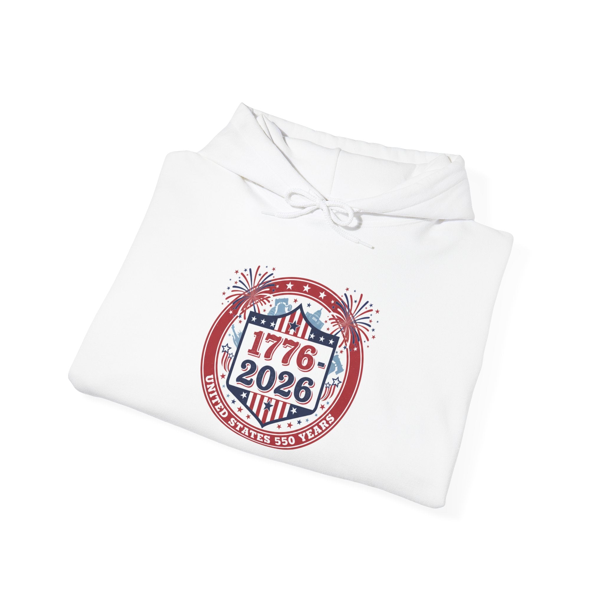 Hoodie - 1776–2026 Patriotic Anniversary Hoodie (Stars & Stripes Emblem) - Creations by Chris and Carlos