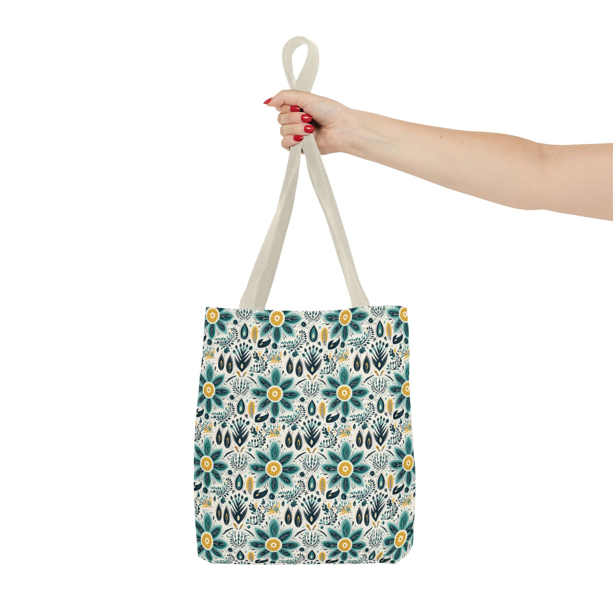 Sol y Alegría (Sun and Joy) Collection- Cactus Succulent Pattern Microfiber Blanket Soft Velveteen Throw for Home & Garden Lovers Floral Folk Art Tote Bag — Teal & Mustard All-Over Print - Creations by Chris and Carlos