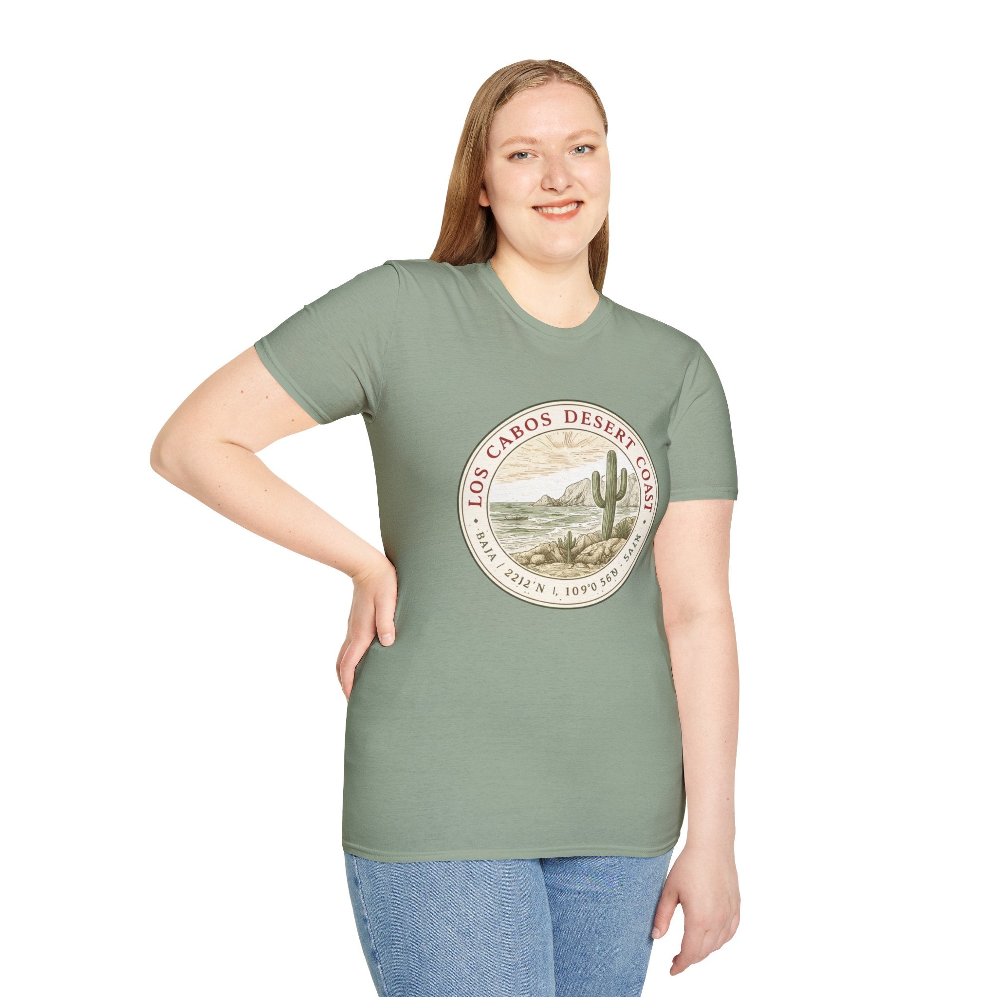 Los Cabos Desert Coast T-Shirt – Vintage Cactus Beach Badge - Creations by Chris and Carlos