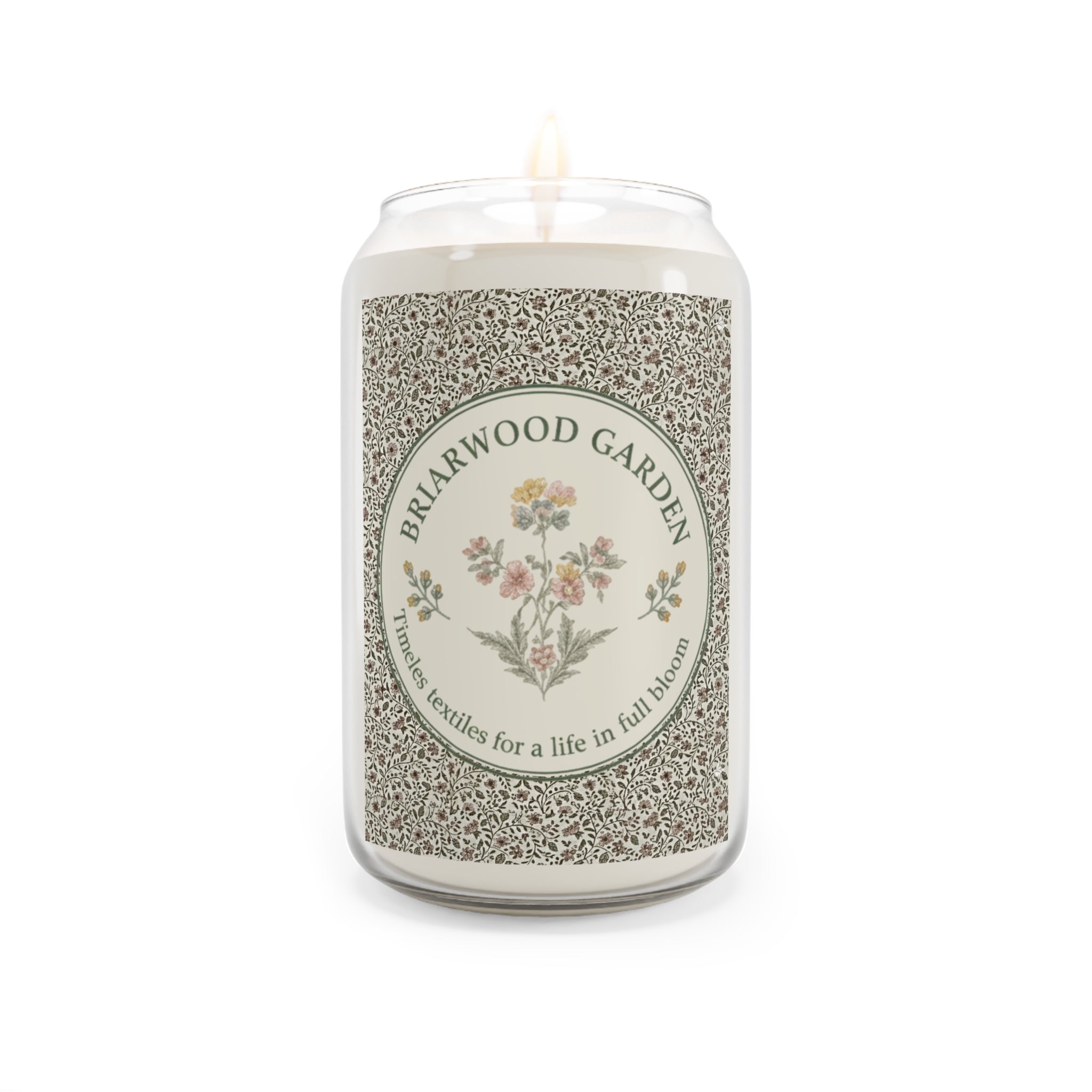 Briarwood Garden Scented Soy Candle — 13.75oz Floral Jam Jar Candle - Creations by Chris and Carlos