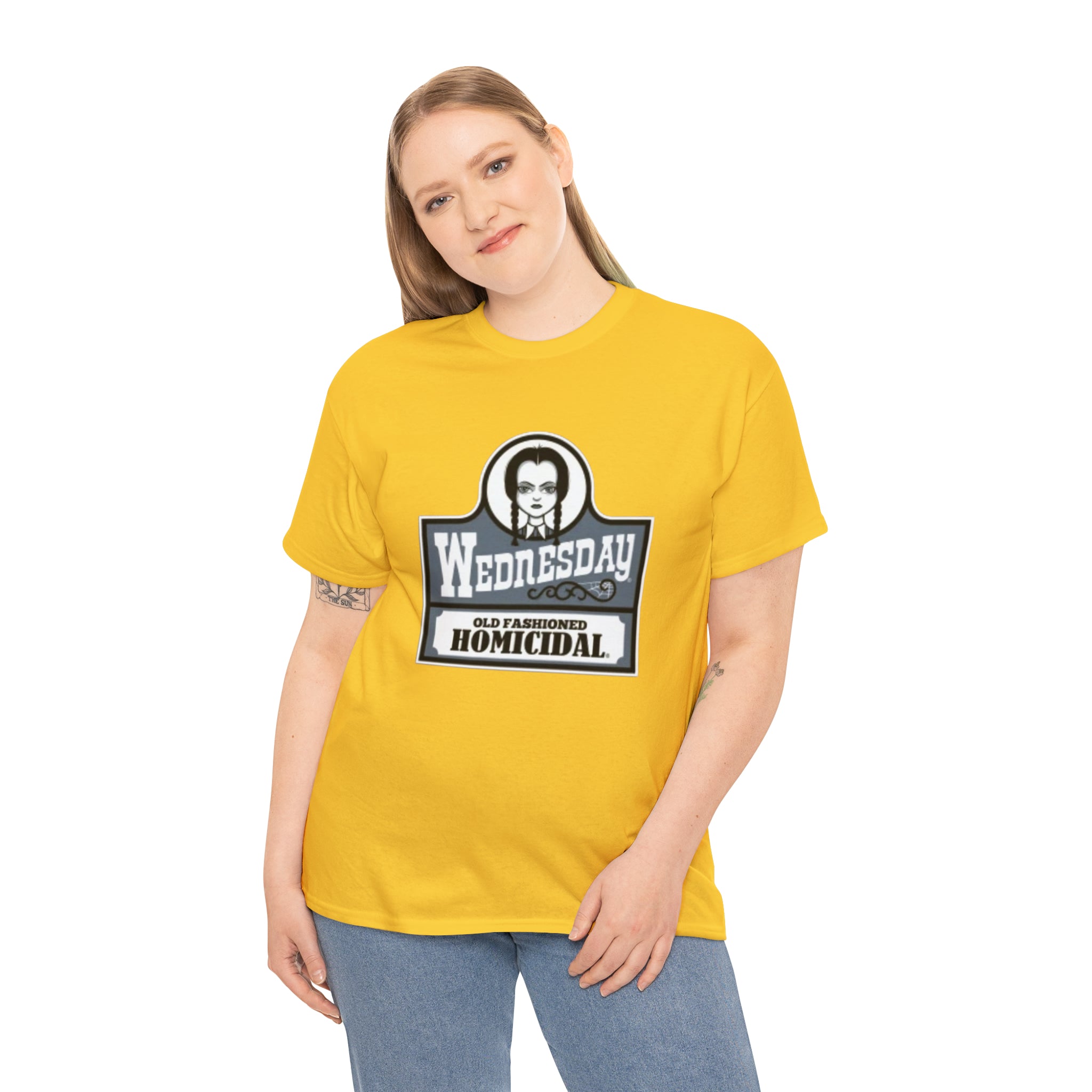 Wednesday- Wendys Unisex Heavy Cotton T-Shirt - Creations by Chris and Carlos