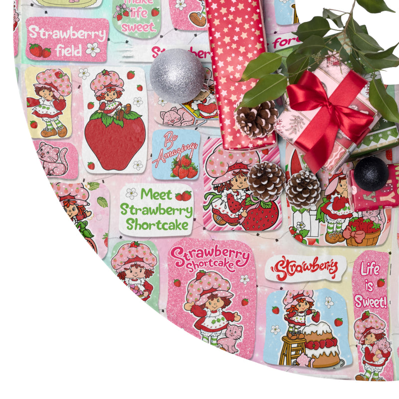 Strawberry Shortcake Christmas Tree Skirt, Vintage Holiday Decor, Festive Tree Accessories, Child-Friendly Christmas Decor, Strawberry [...]