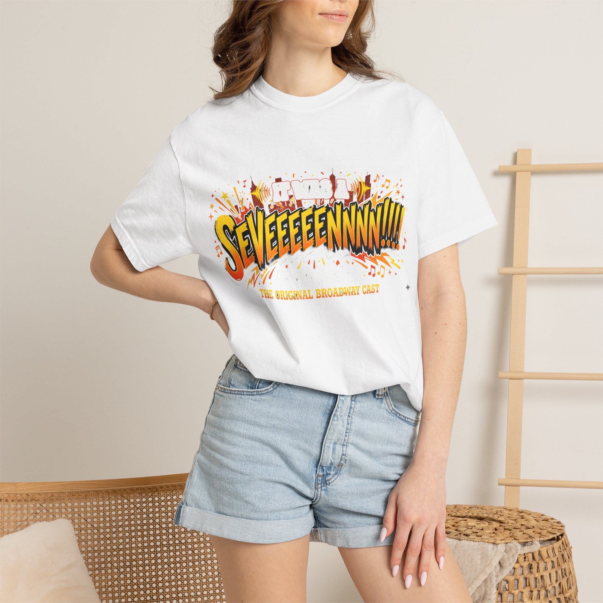 SEVEEEEEENNNN!!! Comic-Style Graphic T-Shirt - Creations by Chris and Carlos
