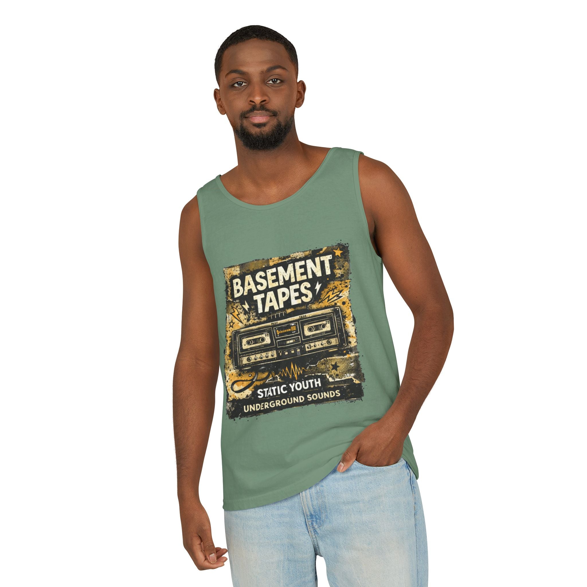 Basement Tapes Cassette Tank Top — Retro Music Graphic Tank - Creations by Chris and Carlos