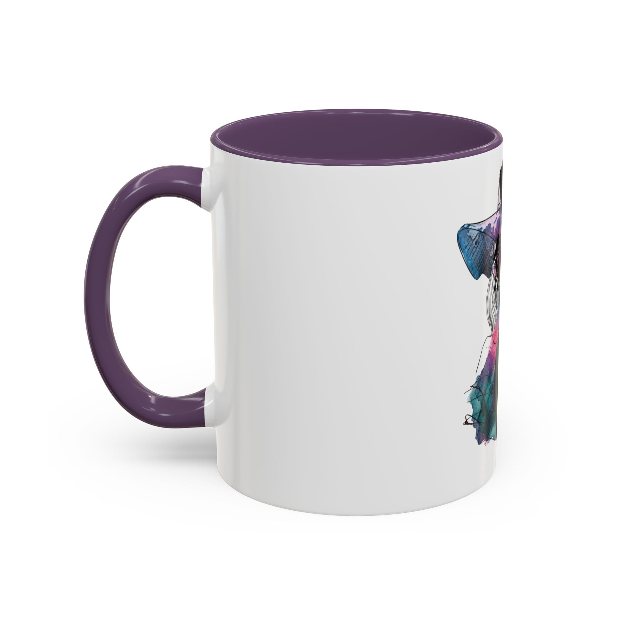 Abstract Floral Silhouette Accent Coffee Mug — Watercolor Woman Art (11/15oz) - Creations by Chris and Carlos
