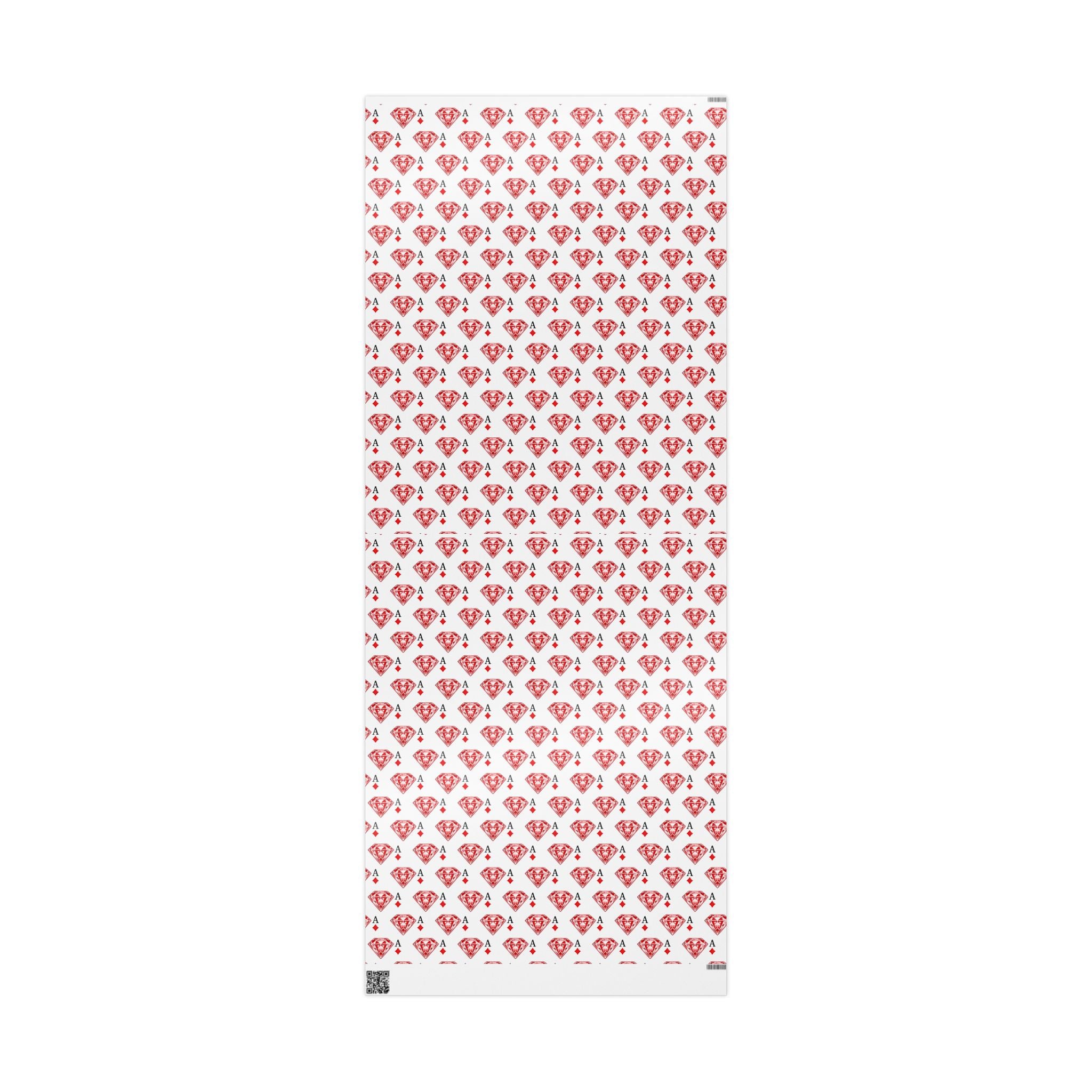 Wrapping Paper Roll — Red Ace of Diamonds Gem Pattern (Playing Card Gift Wrap) - Creations by Chris and Carlos