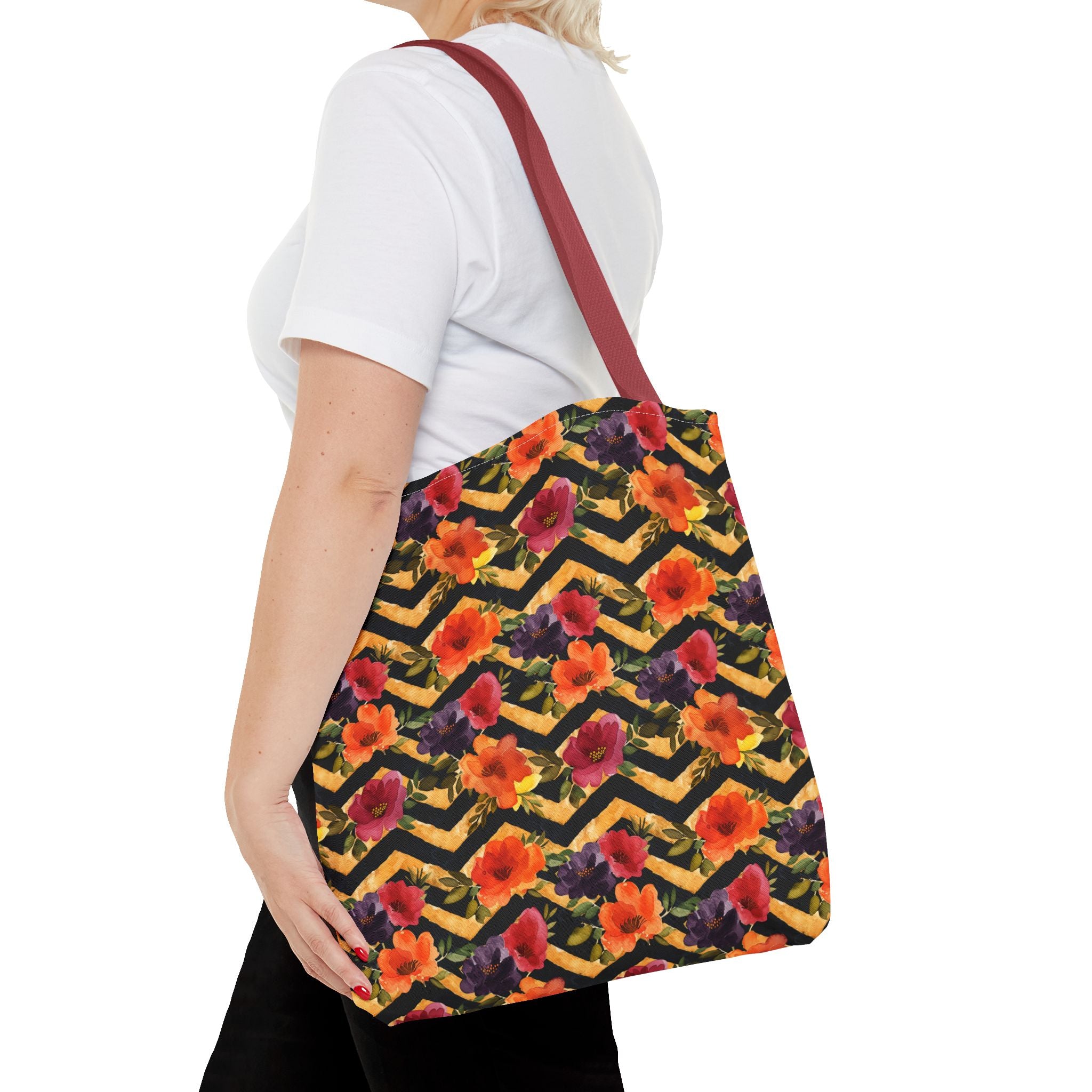 Sol y Alegría (Sun and Joy) Collection- Cactus Succulent Pattern Microfiber Blanket Soft Velveteen Throw for Home & Garden Lovers Floral Chevron Tote Bag — Bright Orange & Pink All-Over-Print Beach Shopper - Creations by Chris and Carlos