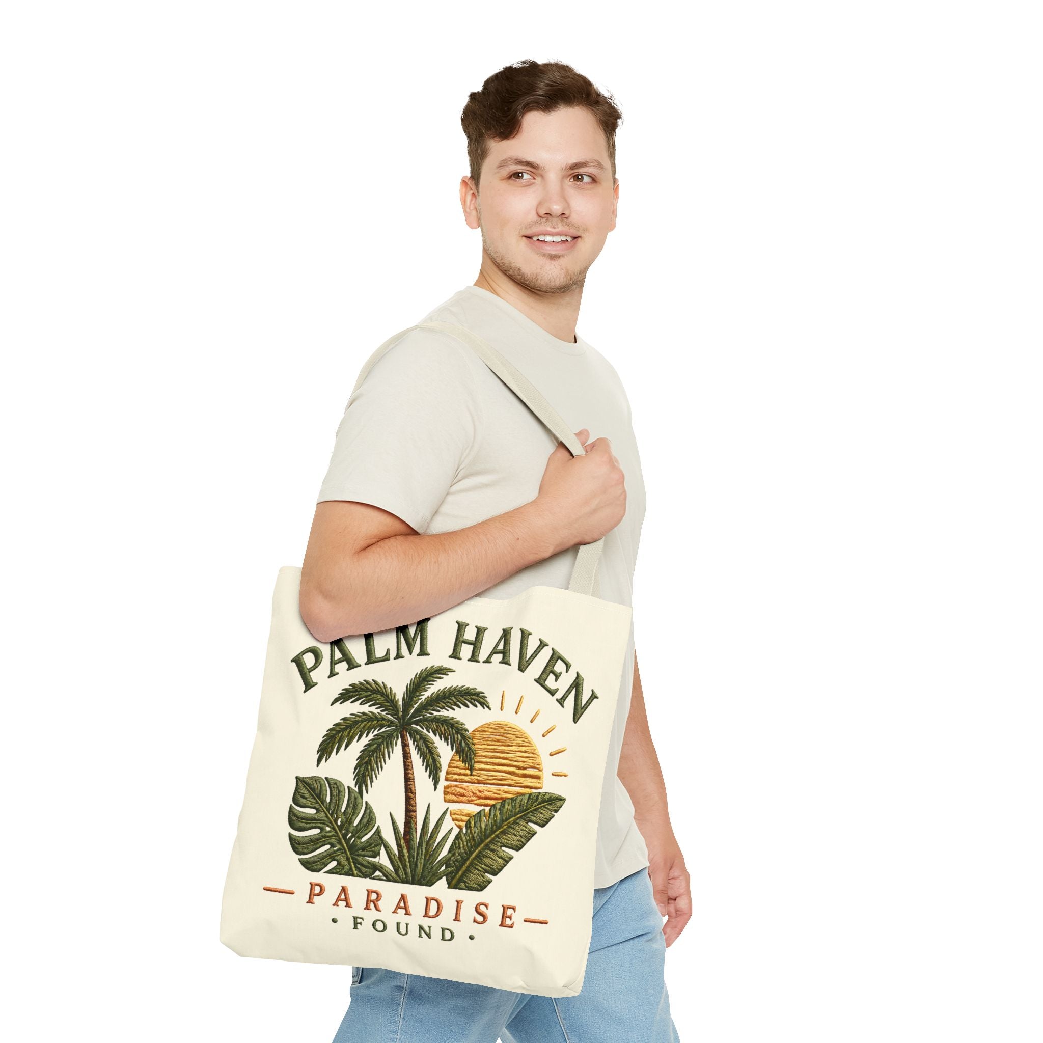 Palm Haven Tote Bag – 'Paradise Found' Tropical Palm Beach Tote - Creations by Chris and Carlos