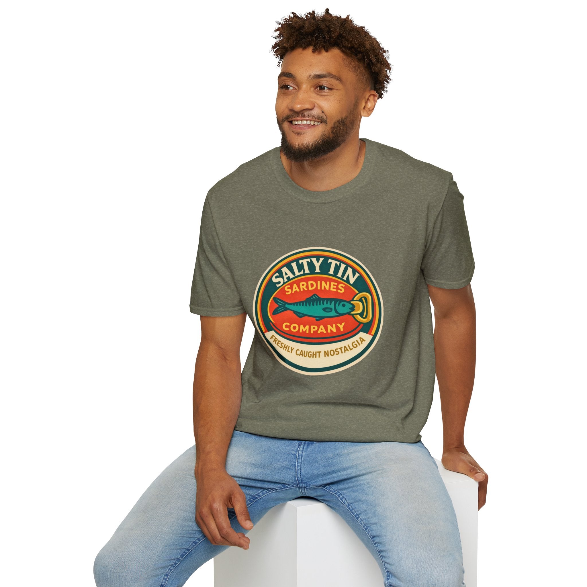 Salty Tin Sardines Vintage Logo T-Shirt - Creations by Chris and Carlos