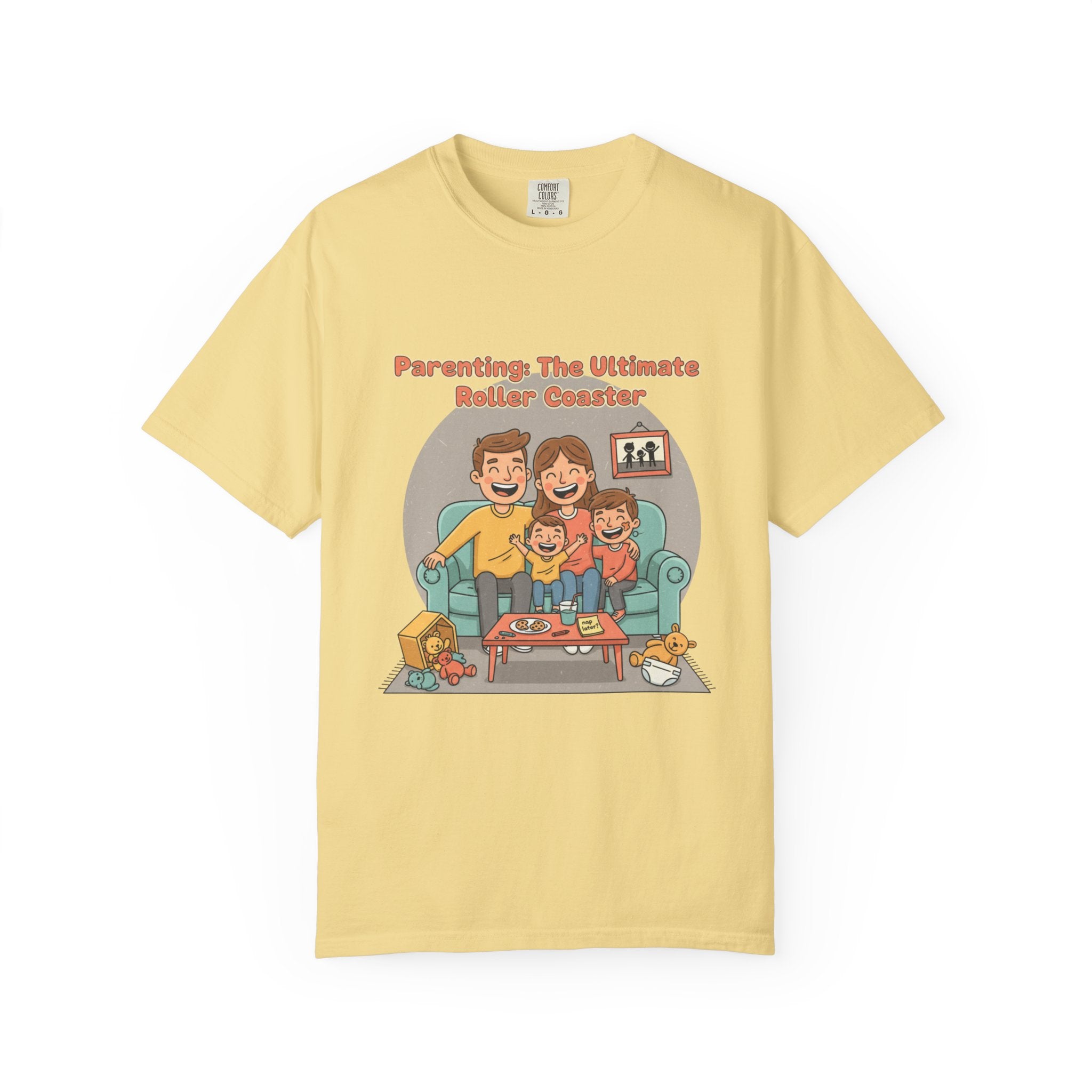T-Shirt — "Parenting: The Ultimate Roller Coaster" Funny Retro Graphic Tee - Creations by Chris and Carlos