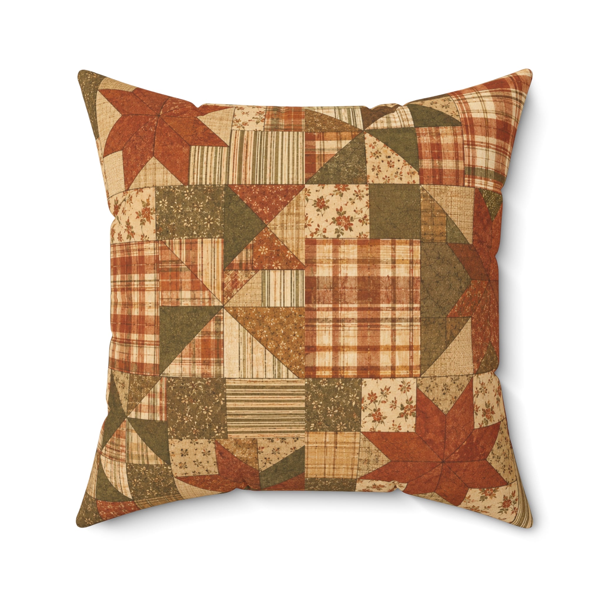 Old Soul Harvest™ Vintage Quilt Blocks Throw Pillow - Throw Pillow from Old Soul Harvest Campfire Circle