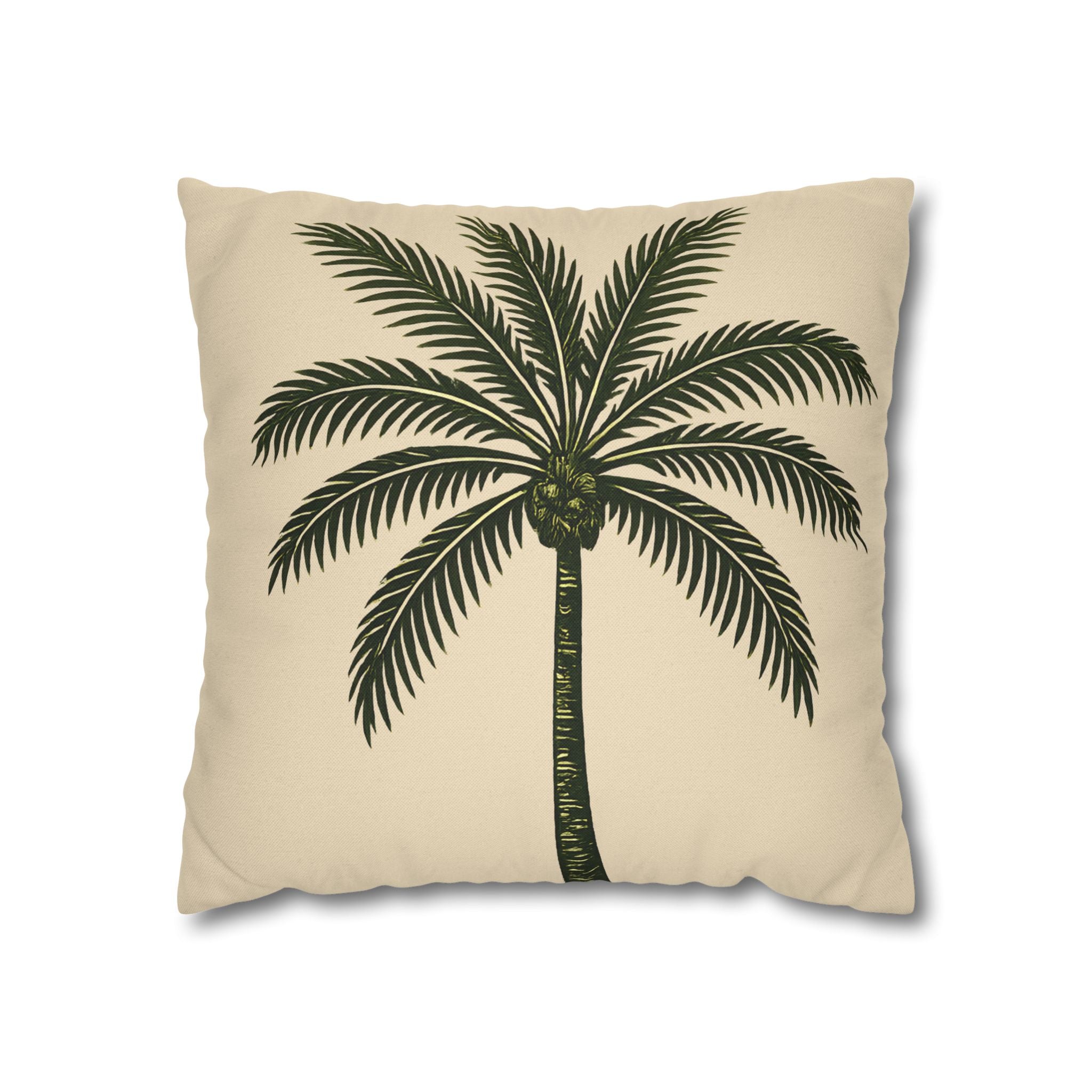 Palm Tree Throw Pillowcase — Tropical Decorative Pillow Cover - Creations by Chris and Carlos