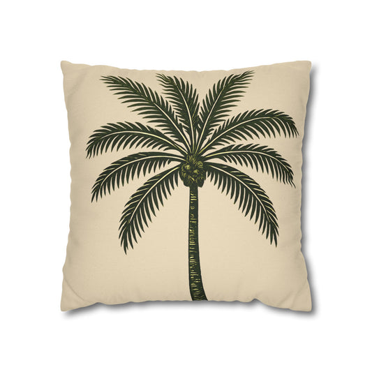 Palm Tree Throw Pillowcase — Tropical Decorative Pillow Cover - Creations by Chris and Carlos