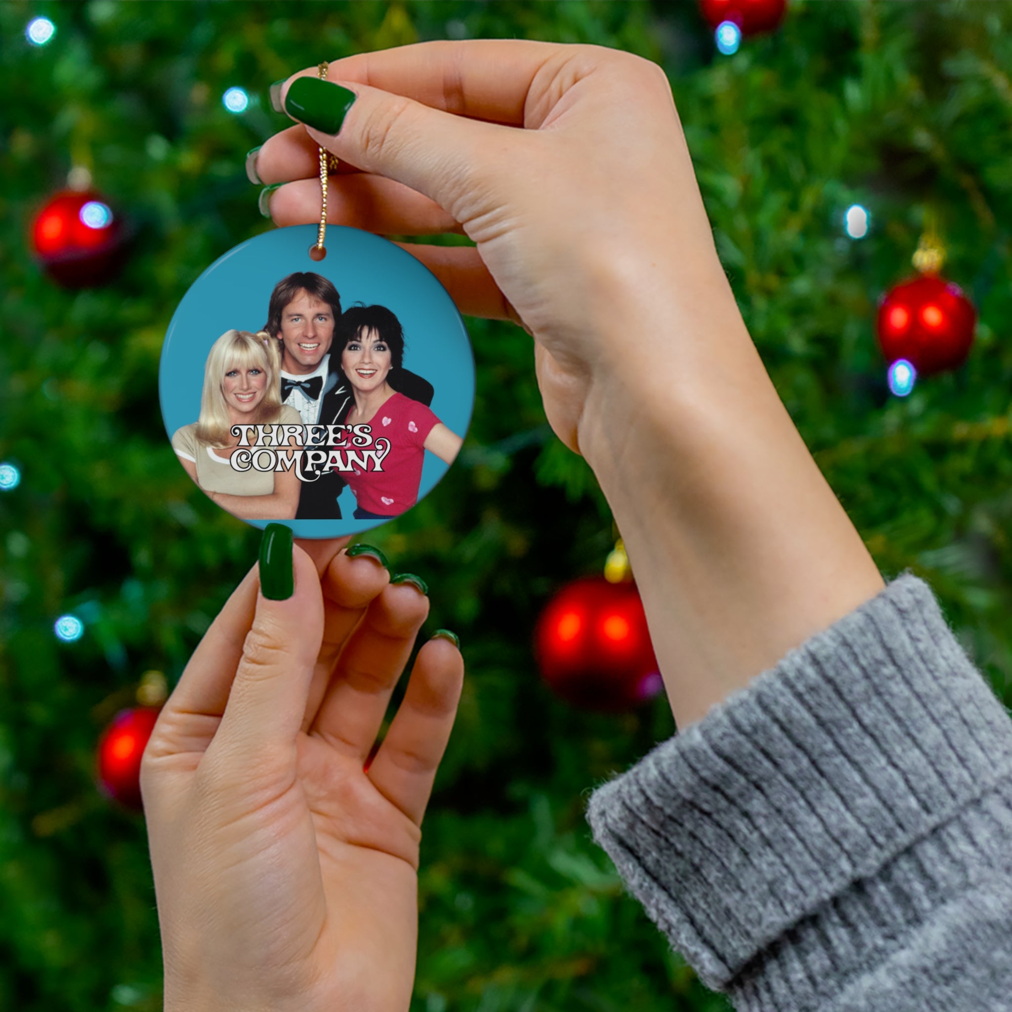 Three's Company 70's TV Show- Ceramic Ornament, 4 Shapes - Creations by Chris and Carlos