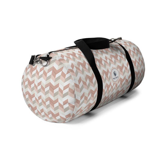 Prism Point Athletic Collection Chevron Blush Duffel Bag — Pink Geometric Travel Gym Bag - Creations by Chris and Carlos