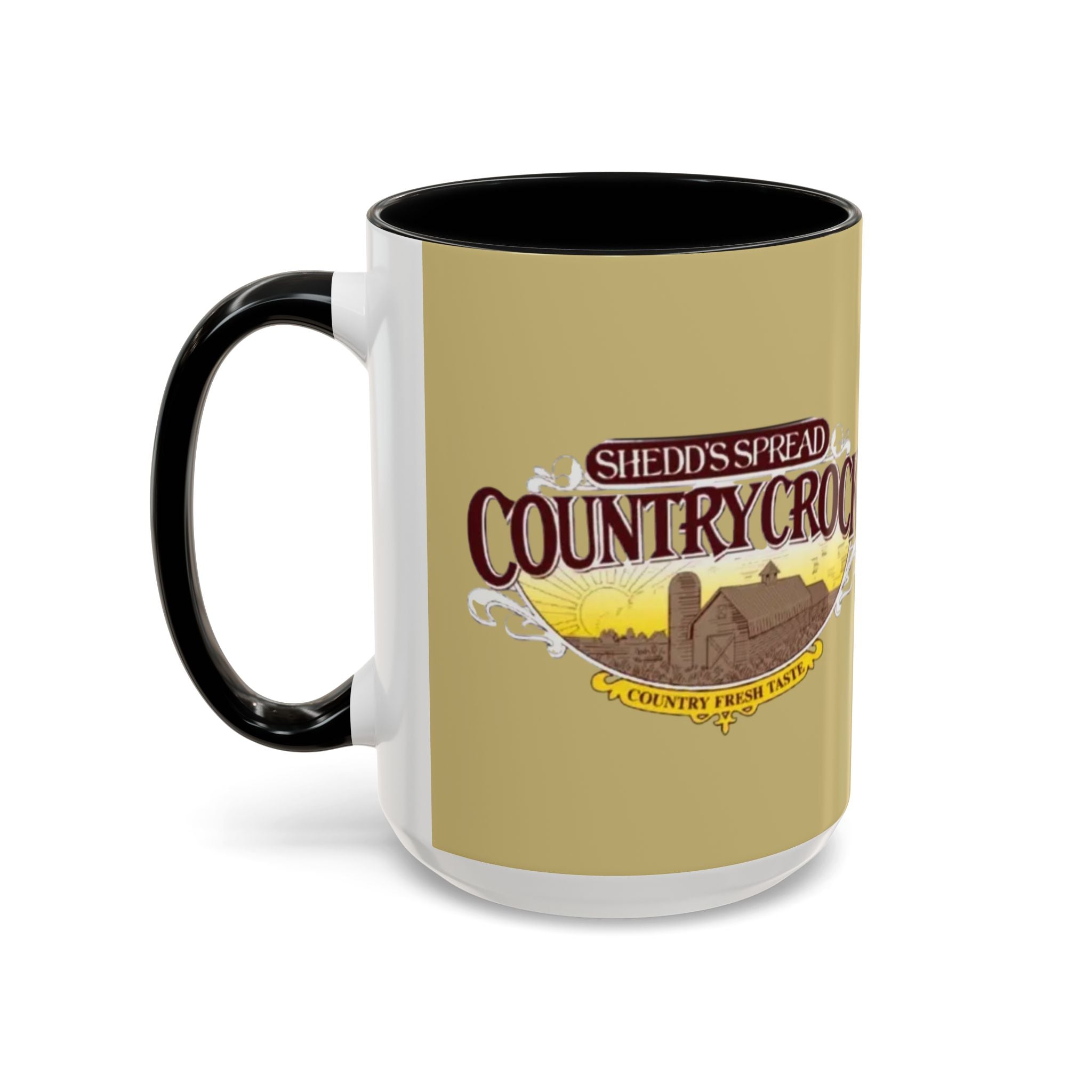 Country Crock Logo Accent Coffee Mug — Retro Farmhouse Butter Spread Design (11/15oz) - Creations by Chris and Carlos