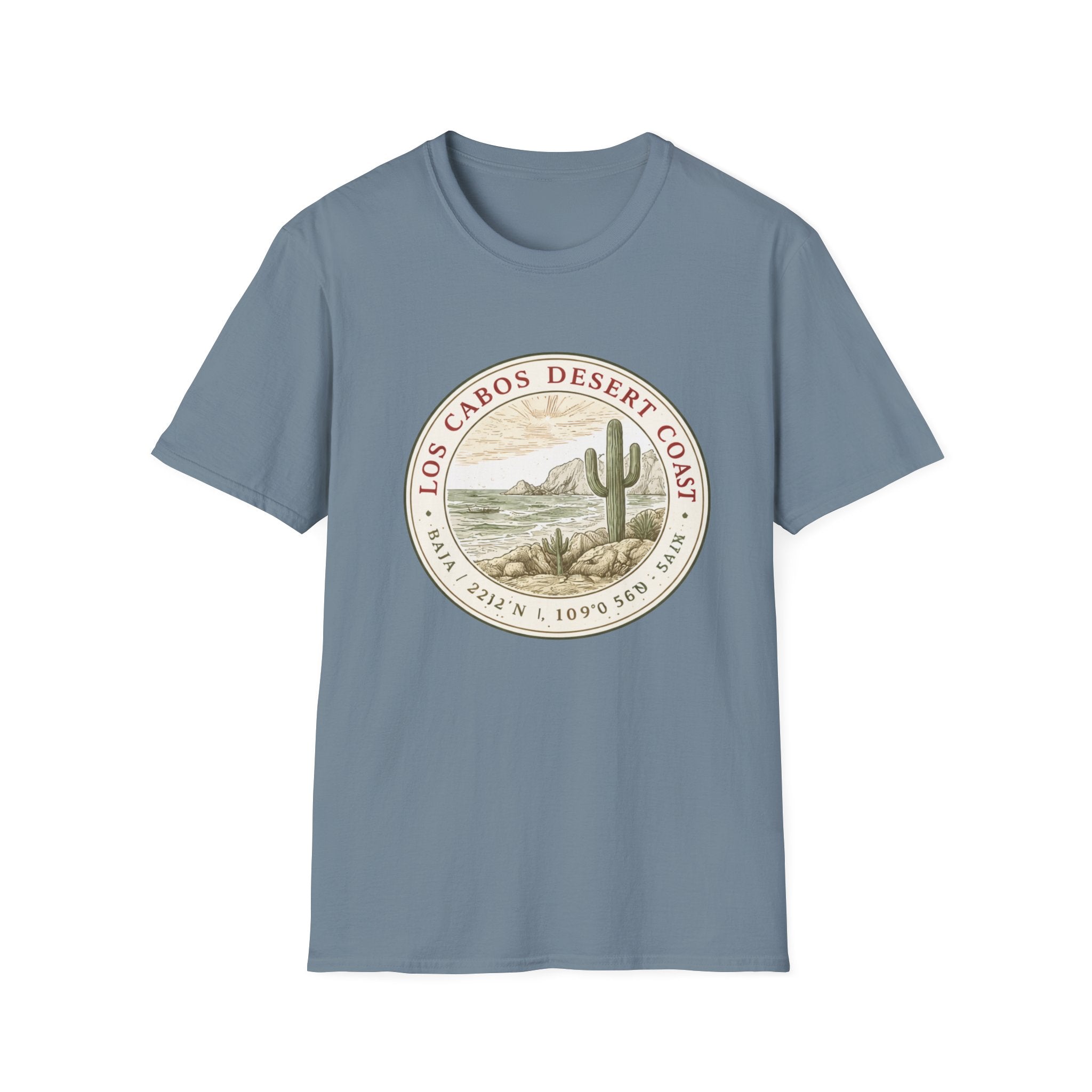 Los Cabos Desert Coast T-Shirt – Vintage Cactus Beach Badge - Creations by Chris and Carlos