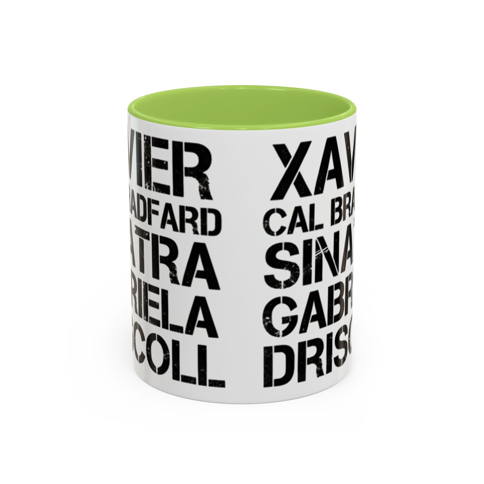 Paradise TV Show Typography Names Accent Coffee Mug — Bold Black Name List Design (11/15oz) - Creations by Chris and Carlos