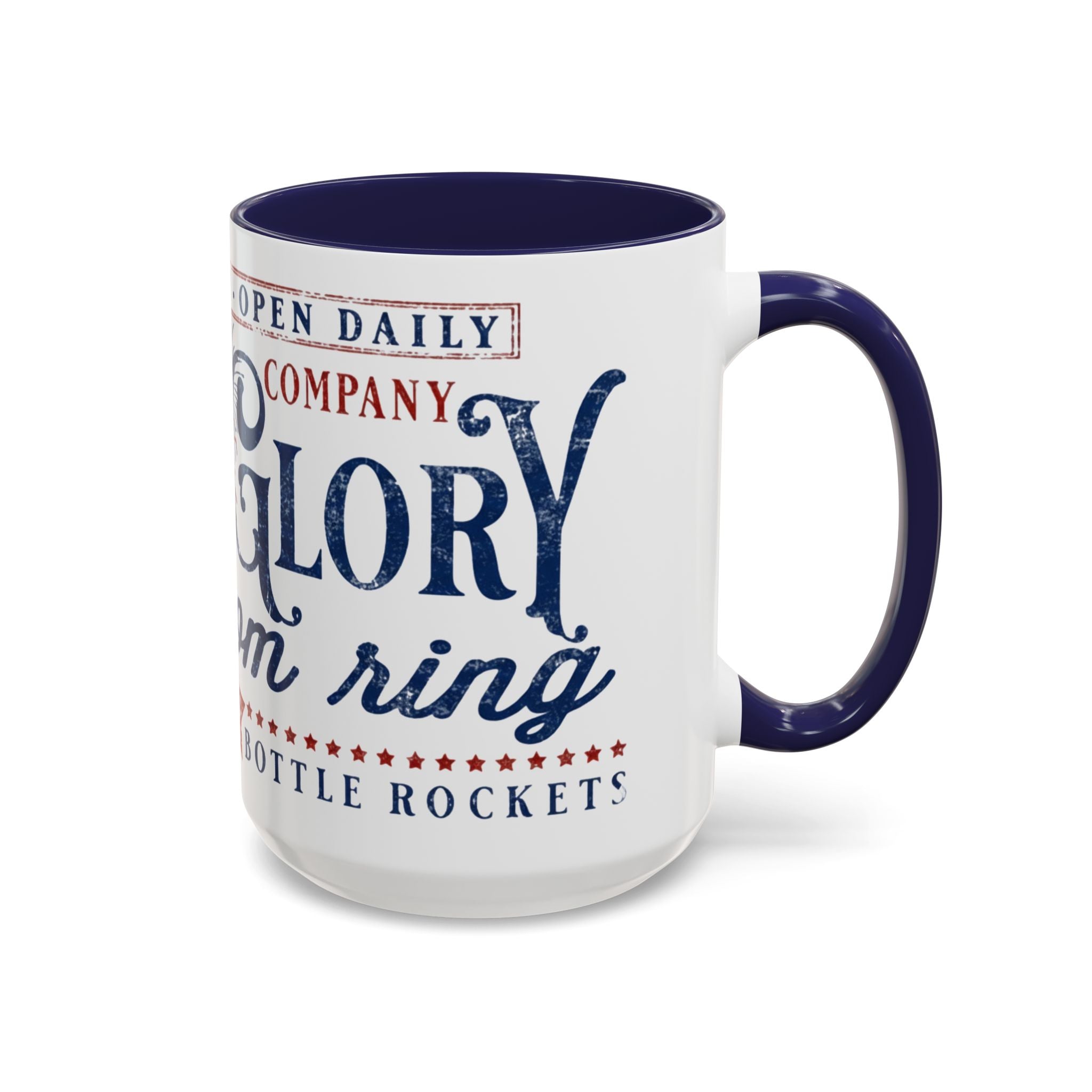 Patriotic 'Land of Glory' Accent Coffee Mug – Vintage 4th of July Americana Design - Creations by Chris and Carlos
