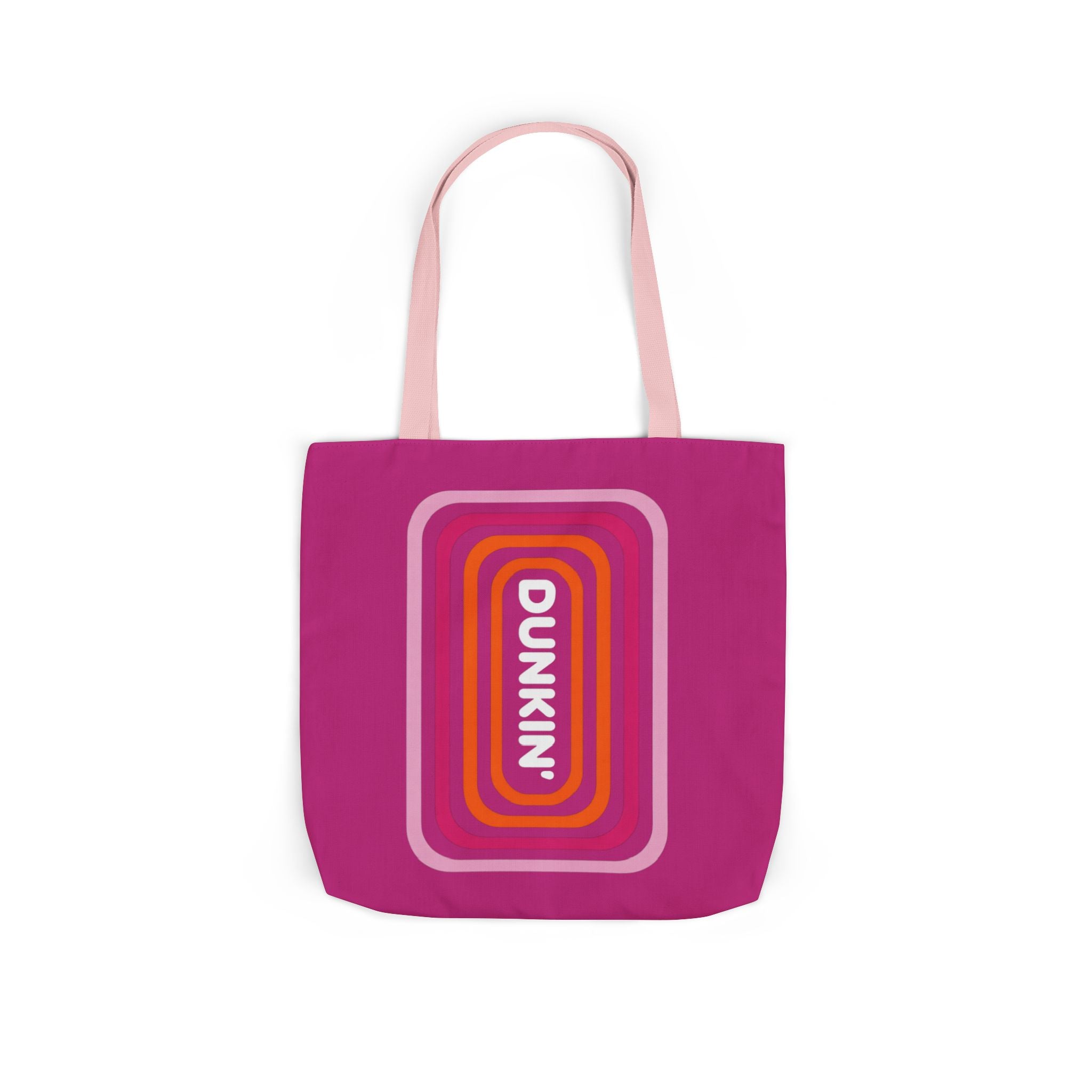 Tote Bag — Retro Pink 'Dunkin' Logo' Canvas Tote - Creations by Chris and Carlos