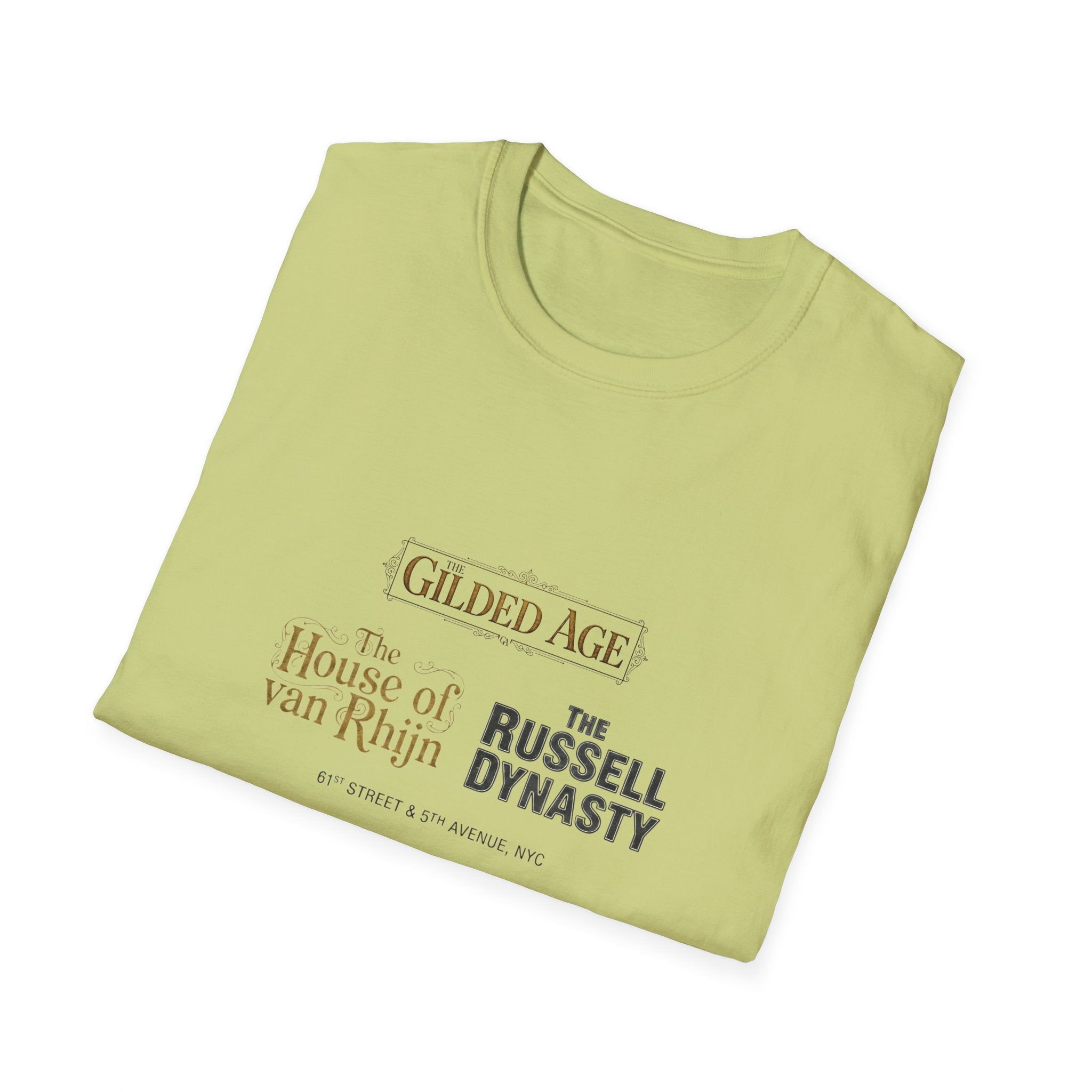 Gilded Age TV Series Logo T-Shirt — "The House of van Rhijn / The Russell Dynasty" Retro Cast Design - Creations by Chris and Carlos