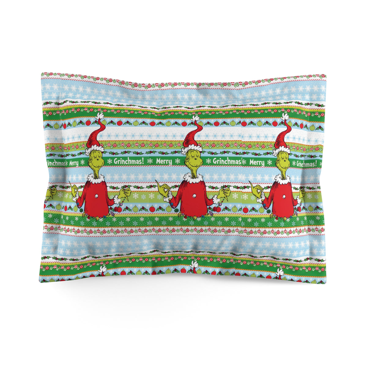 The Grinch- Stripe Cartoon Spun Microfiber Sham