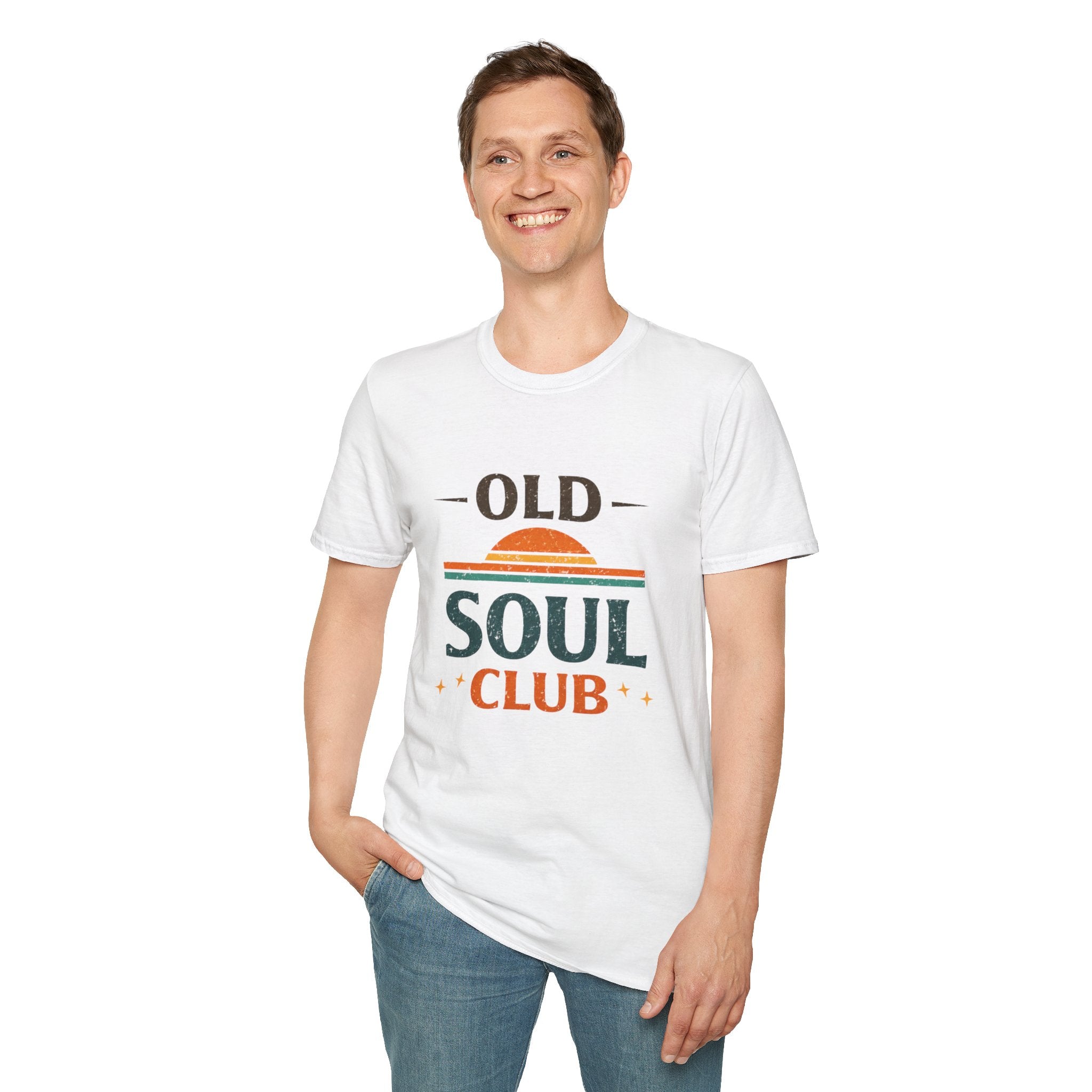 Old Soul Club T-Shirt — Retro Sunset Graphic Tee - Creations by Chris and Carlos
