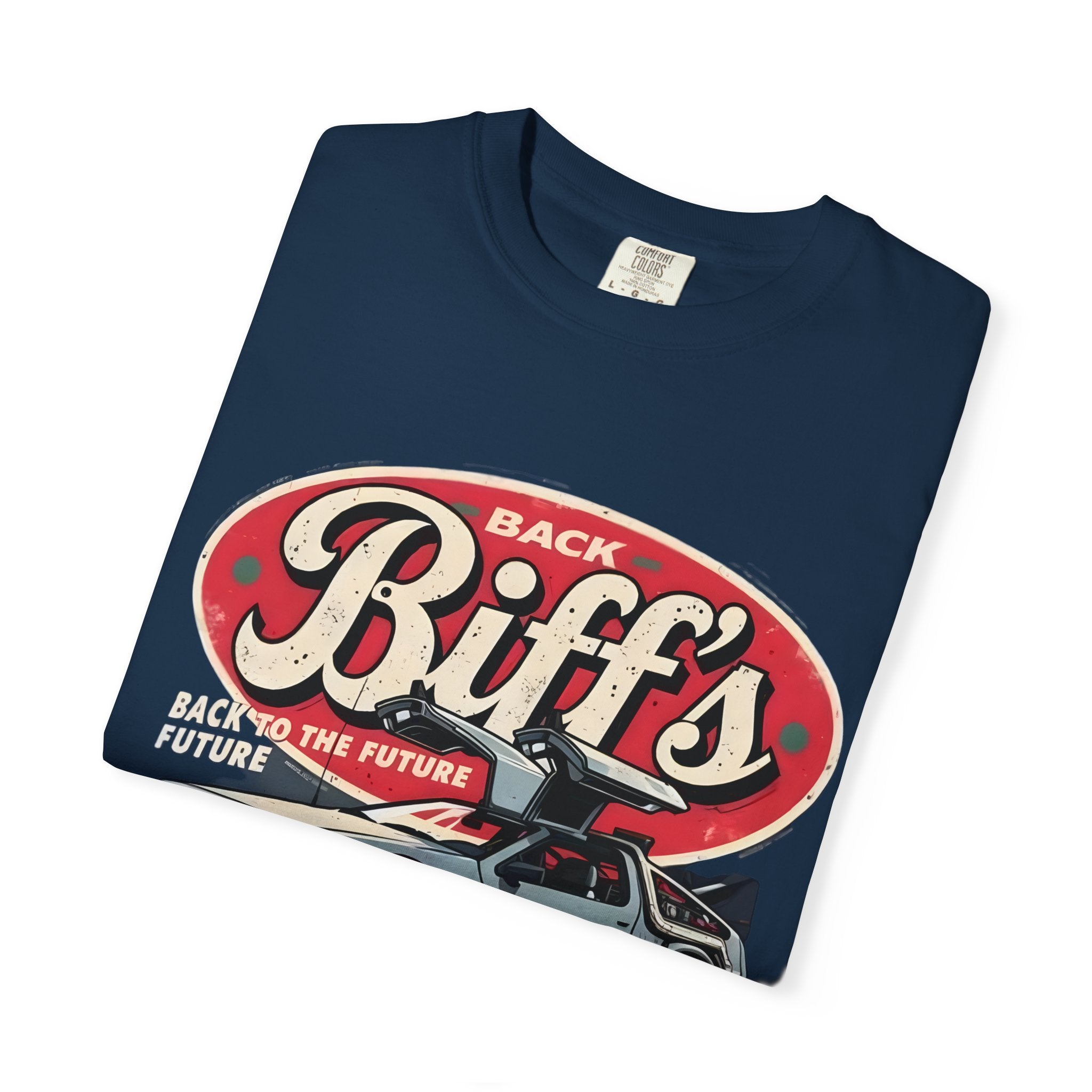 Biff's Automotive Detailing T-Shirt — Back to the Future DeLorean Graphic - Creations by Chris and Carlos