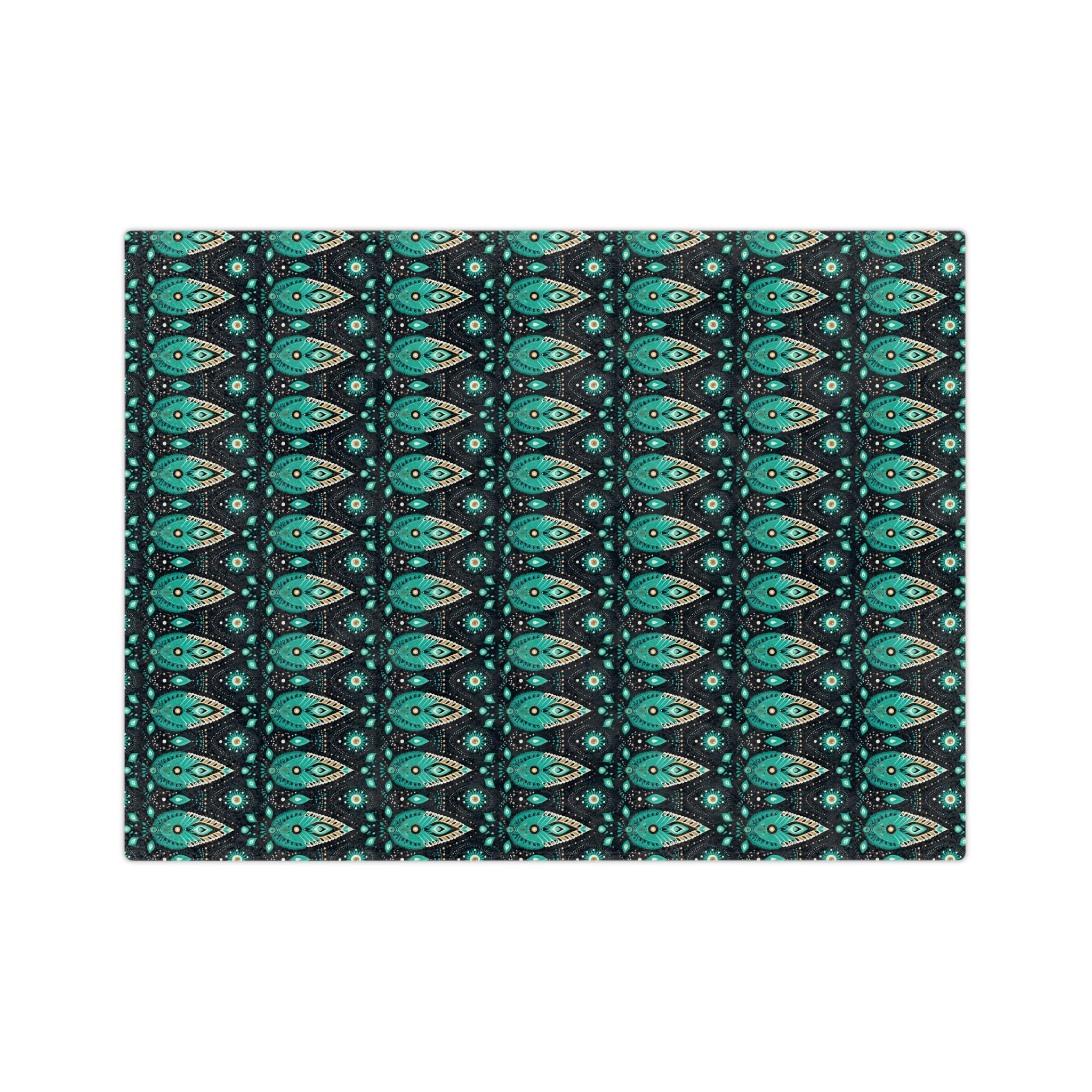 Sol y Alegría (Sun and Joy) Collection-Teal Paisley Velveteen Microfiber Blanket Soft Boho Throw for Bedroom & Travel - Creations by Chris and Carlos