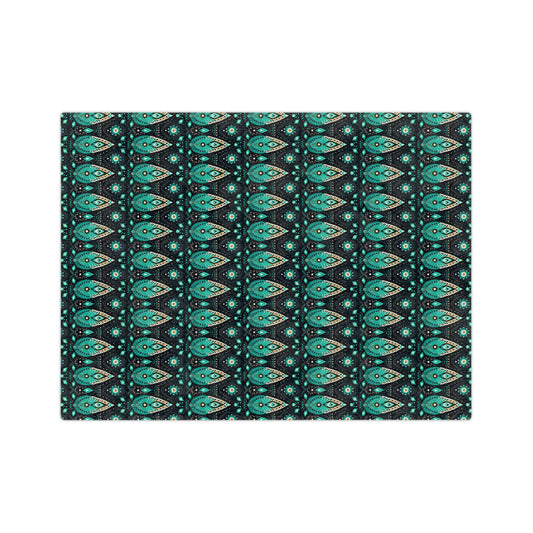 Sol y Alegría (Sun and Joy) Collection-Teal Paisley Velveteen Microfiber Blanket Soft Boho Throw for Bedroom & Travel - Creations by Chris and Carlos