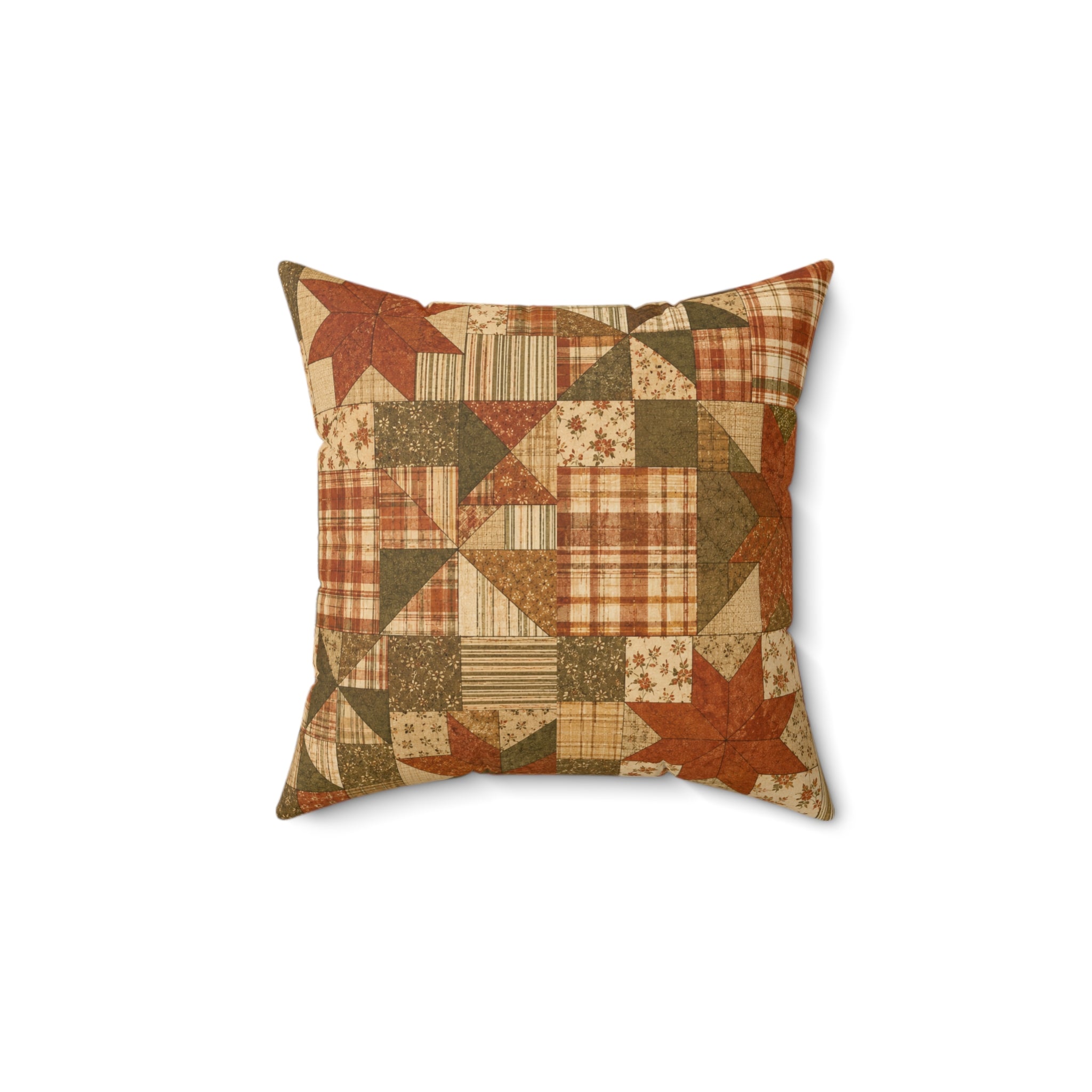 Old Soul Harvest™ Vintage Quilt Blocks Throw Pillow - Throw Pillow from Old Soul Harvest Campfire Circle