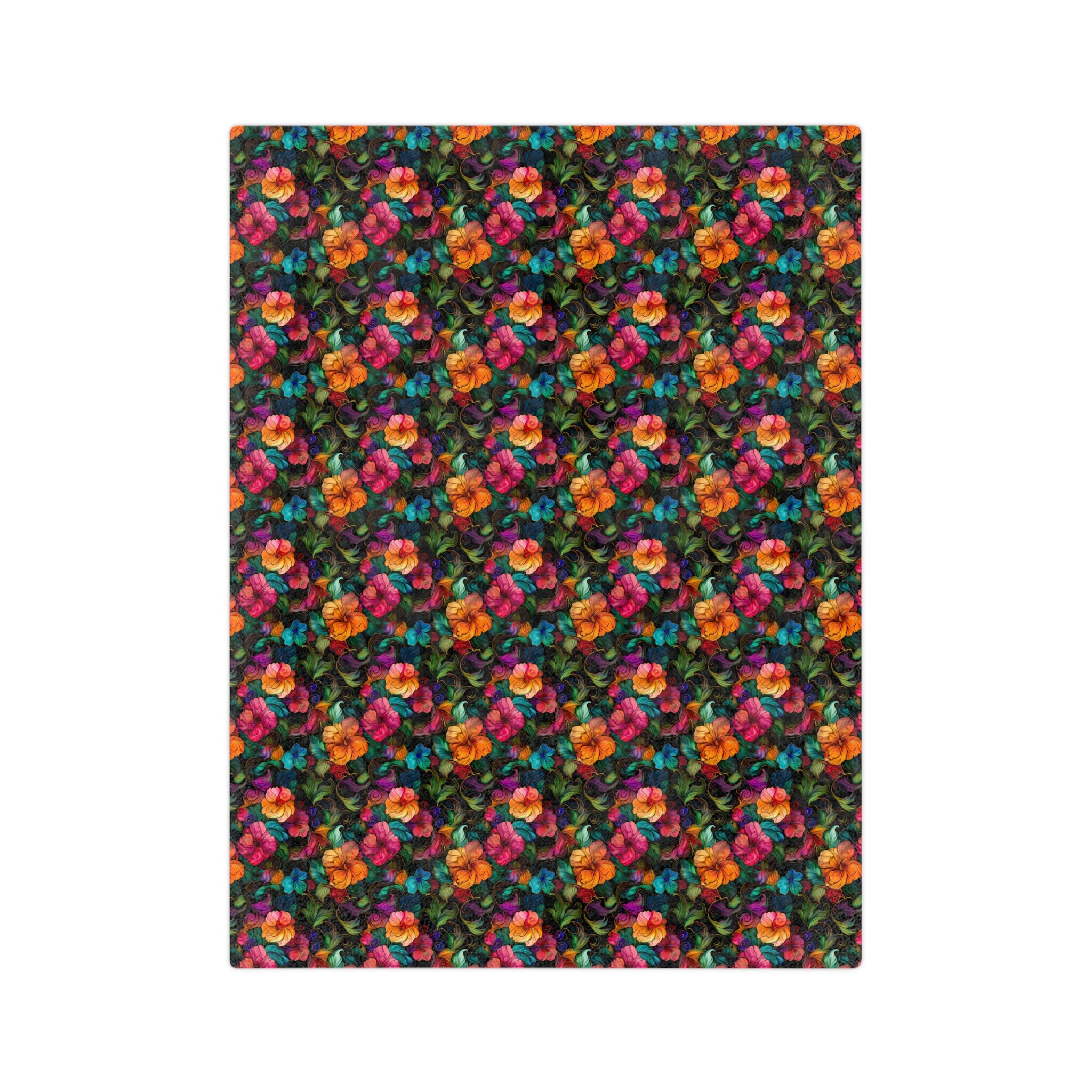 Sol y Alegría (Sun and Joy) Collection-Floral Velvet Microfiber Blanket Colorful Tropical Bloom Throw - Creations by Chris and Carlos