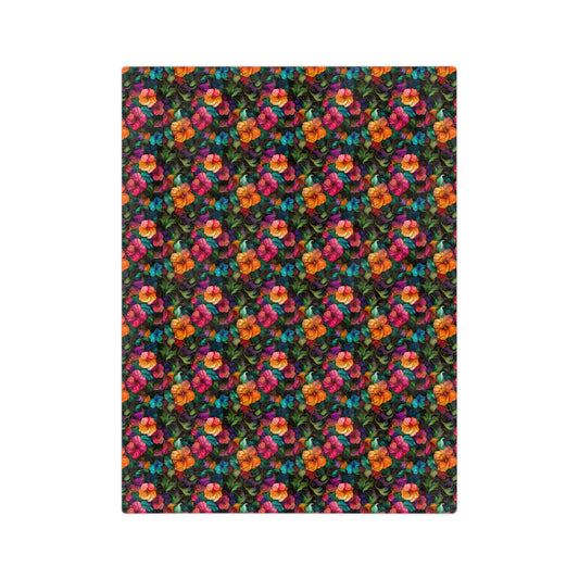 Sol y Alegría (Sun and Joy) Collection-Floral Velvet Microfiber Blanket Colorful Tropical Bloom Throw - Creations by Chris and Carlos