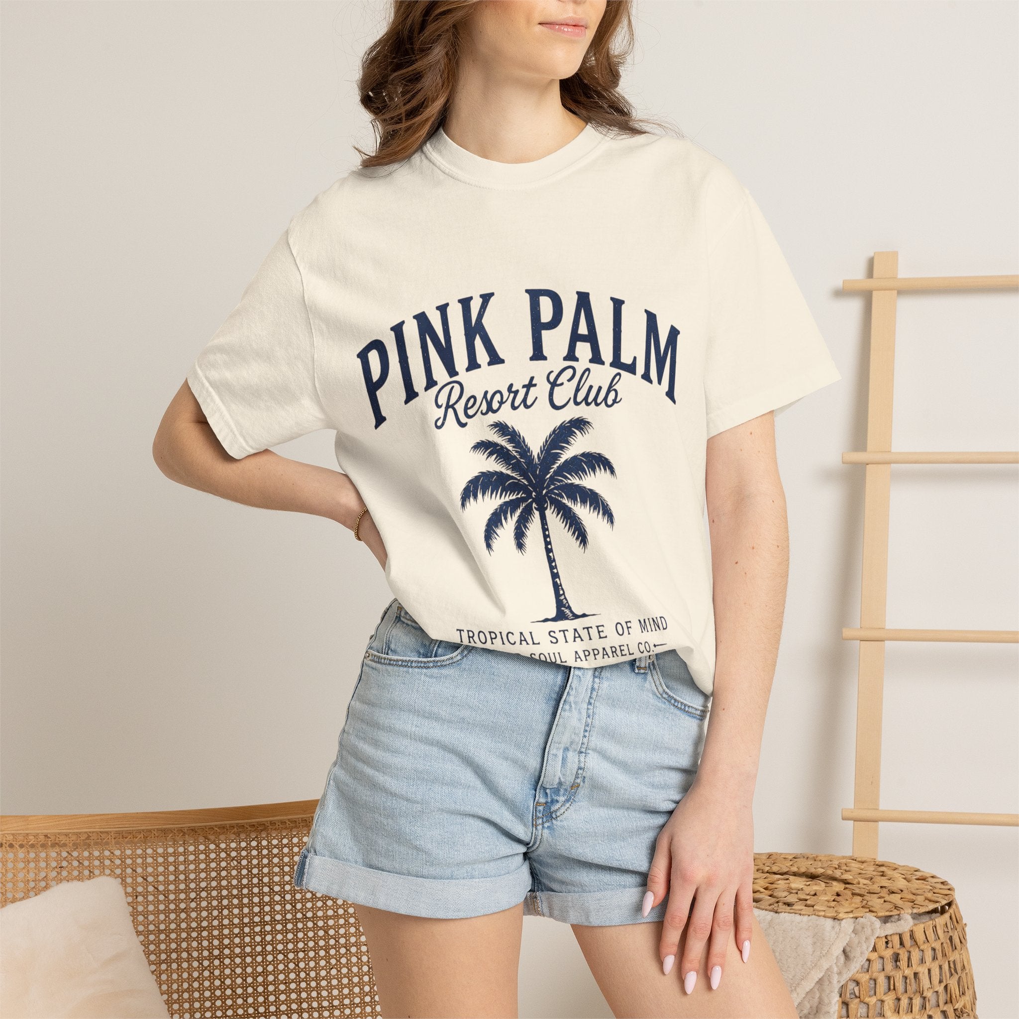 Pink Palm Resort Club T-Shirt — Tropical Palm Graphic Tee - Creations by Chris and Carlos
