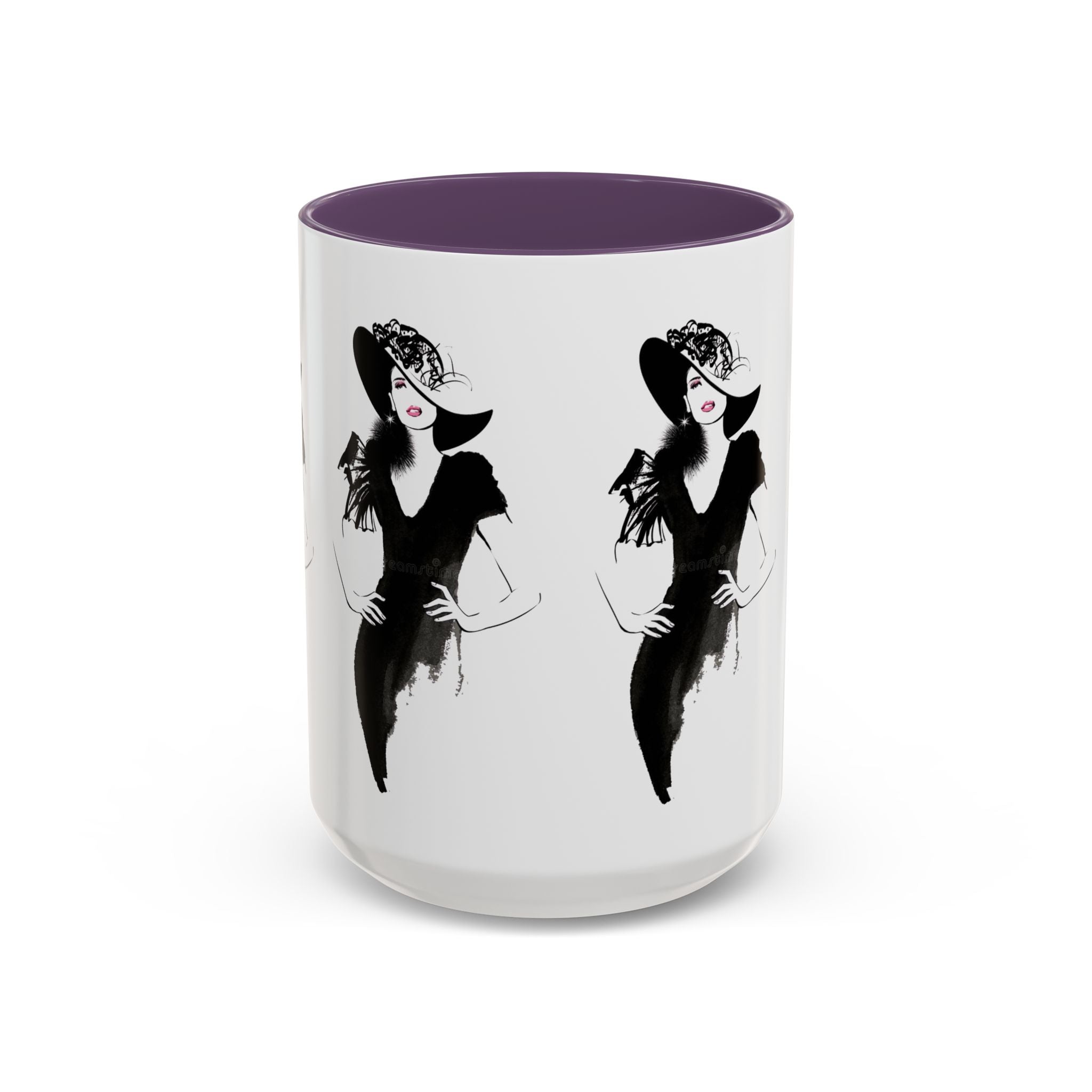 Elegant Lady Fashion Coffee Mug – Vintage Chic Black & White Accent - Creations by Chris and Carlos