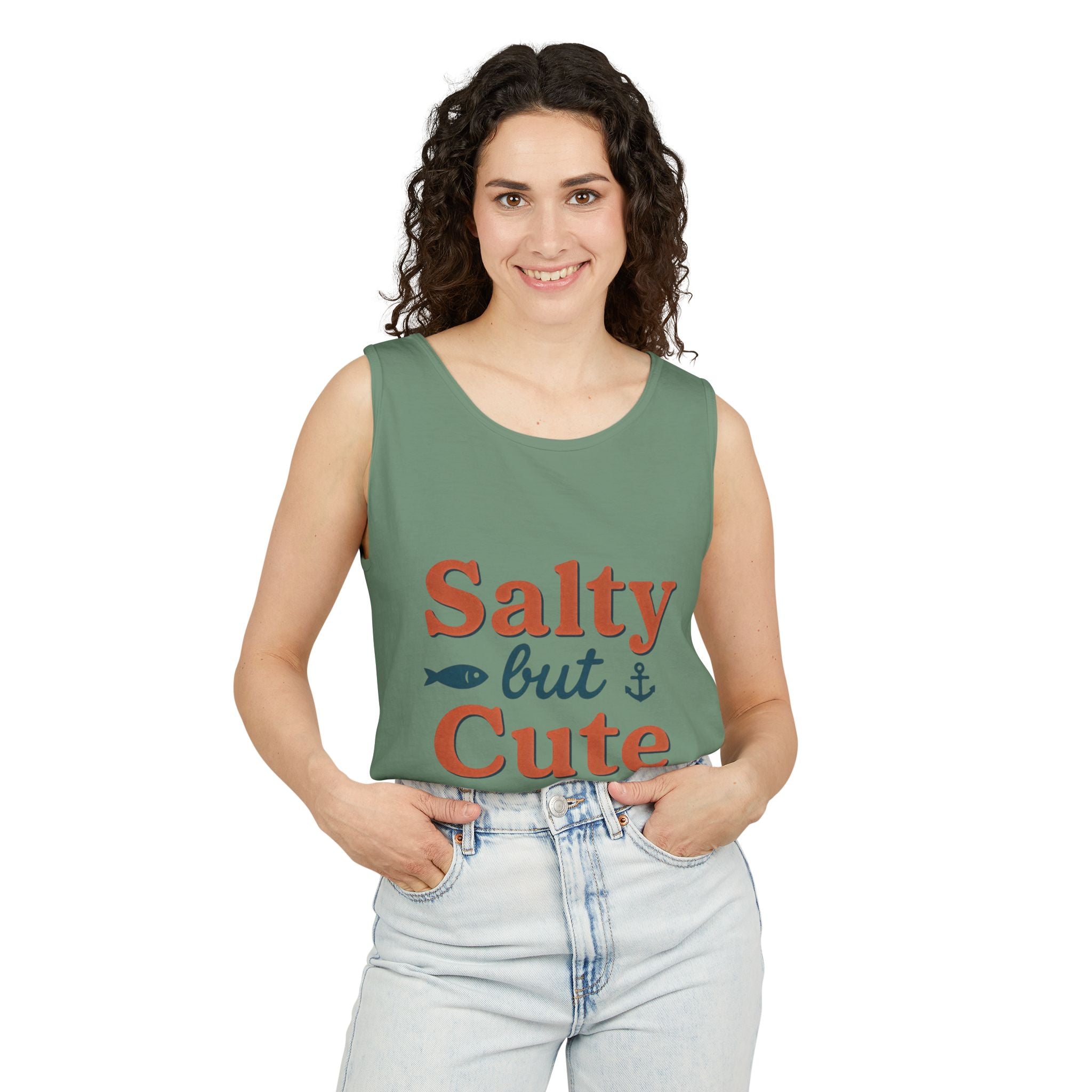 Salty But Cute Tank Top — Nautical Beachy Graphic Summer Shirt - Creations by Chris and Carlos