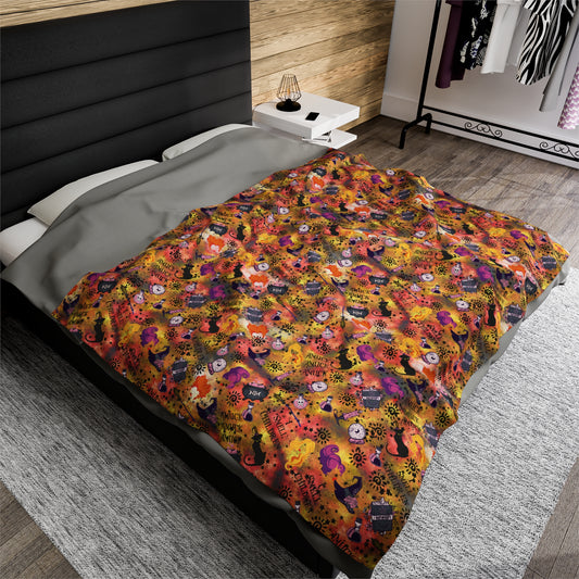 Hocus Pocus- Velveteen Plush CuddleLux Bliss Blanket - Creations by Chris and Carlos